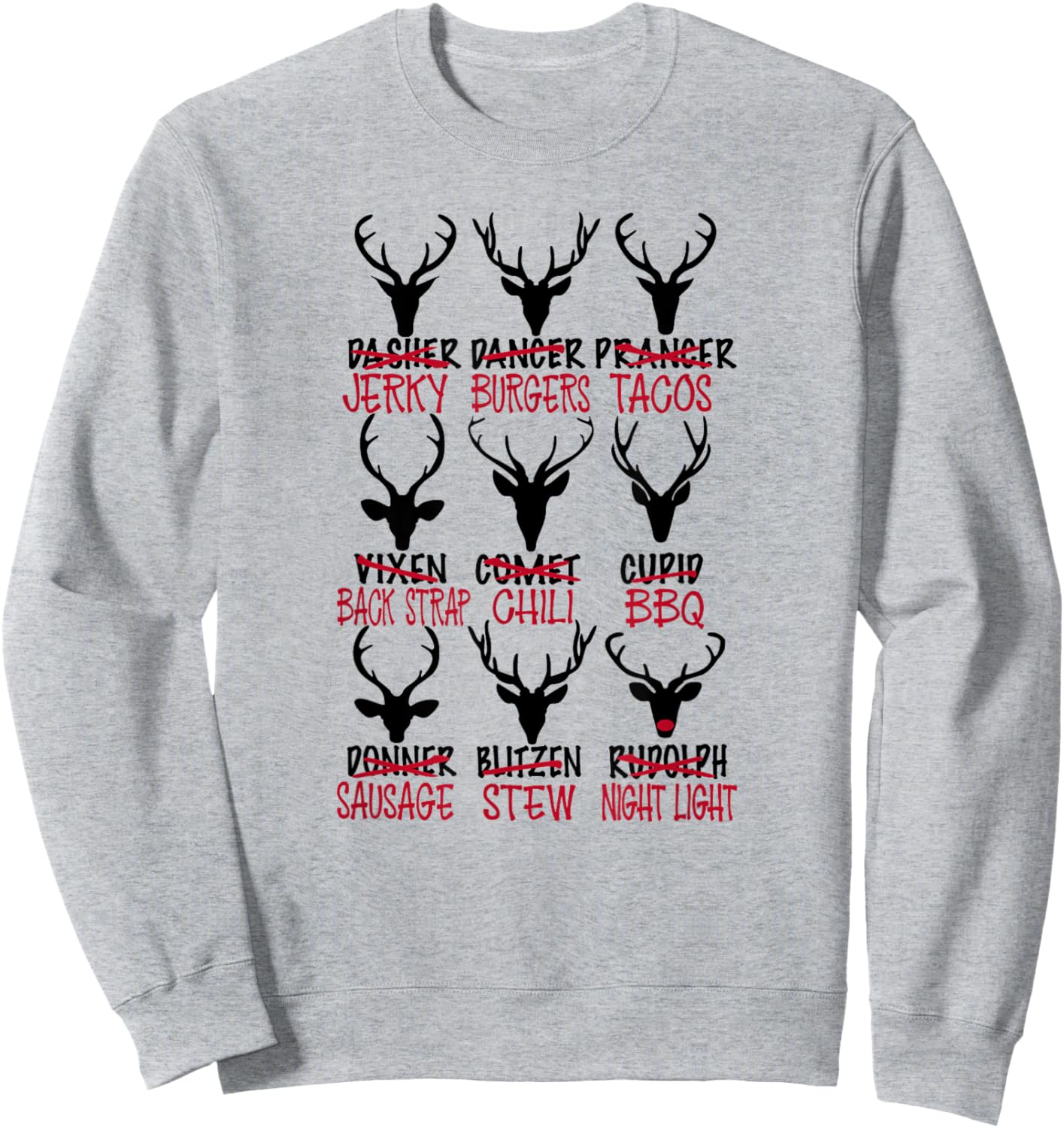 Funny Deer Hunting Santa's Reindeer Sweatshirt - Sweatshirt | Ash
