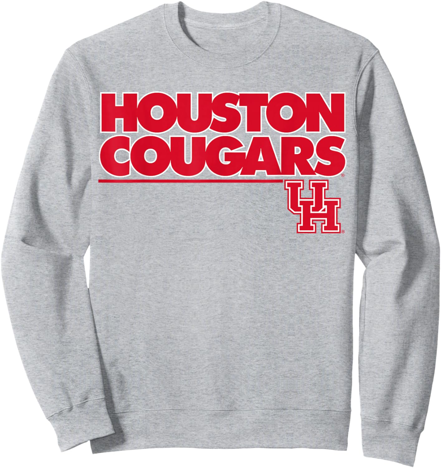 University of Houston | Houston Blue Collection Block Logo Sweatshirt - Sweatshirt | Ash