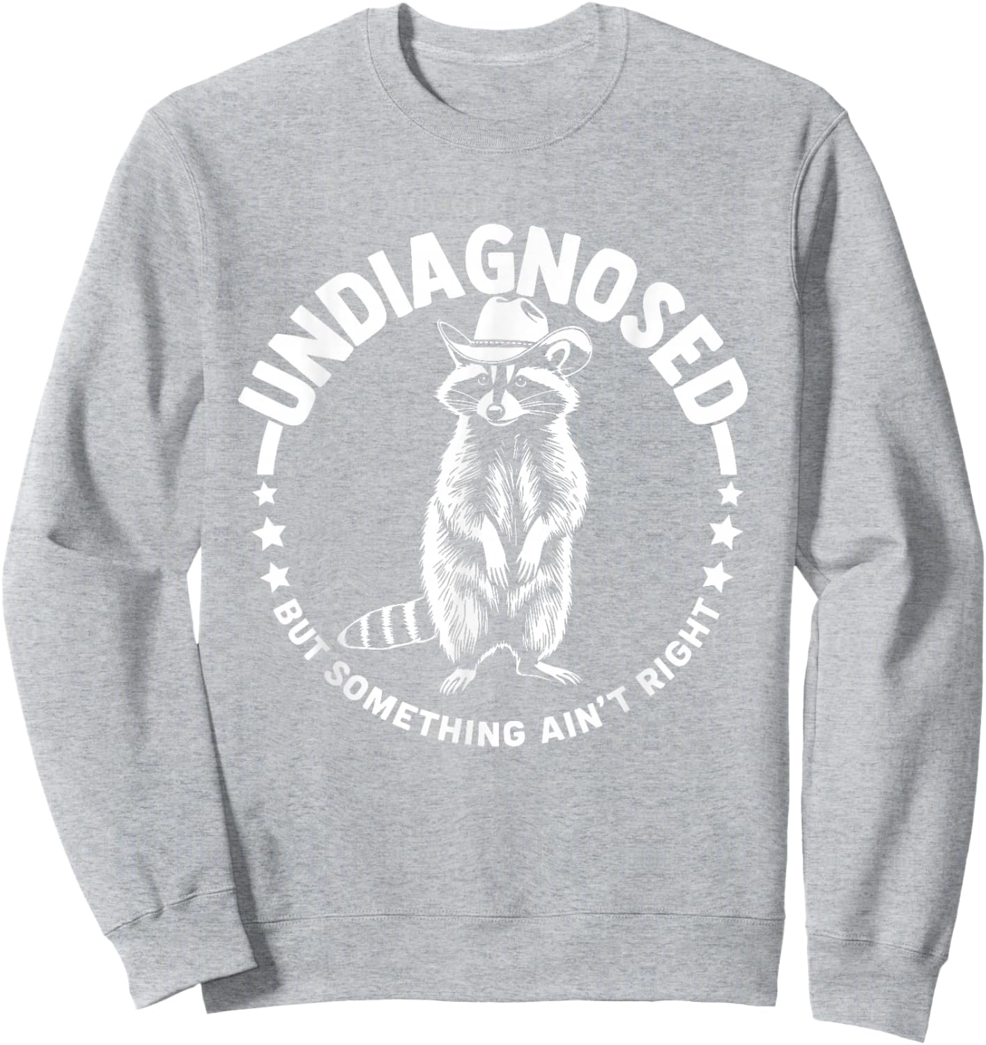 Undiagnosed But Something Ain't Right Funny Western Raccoon Sweatshirt - Sweatshirt | Ash