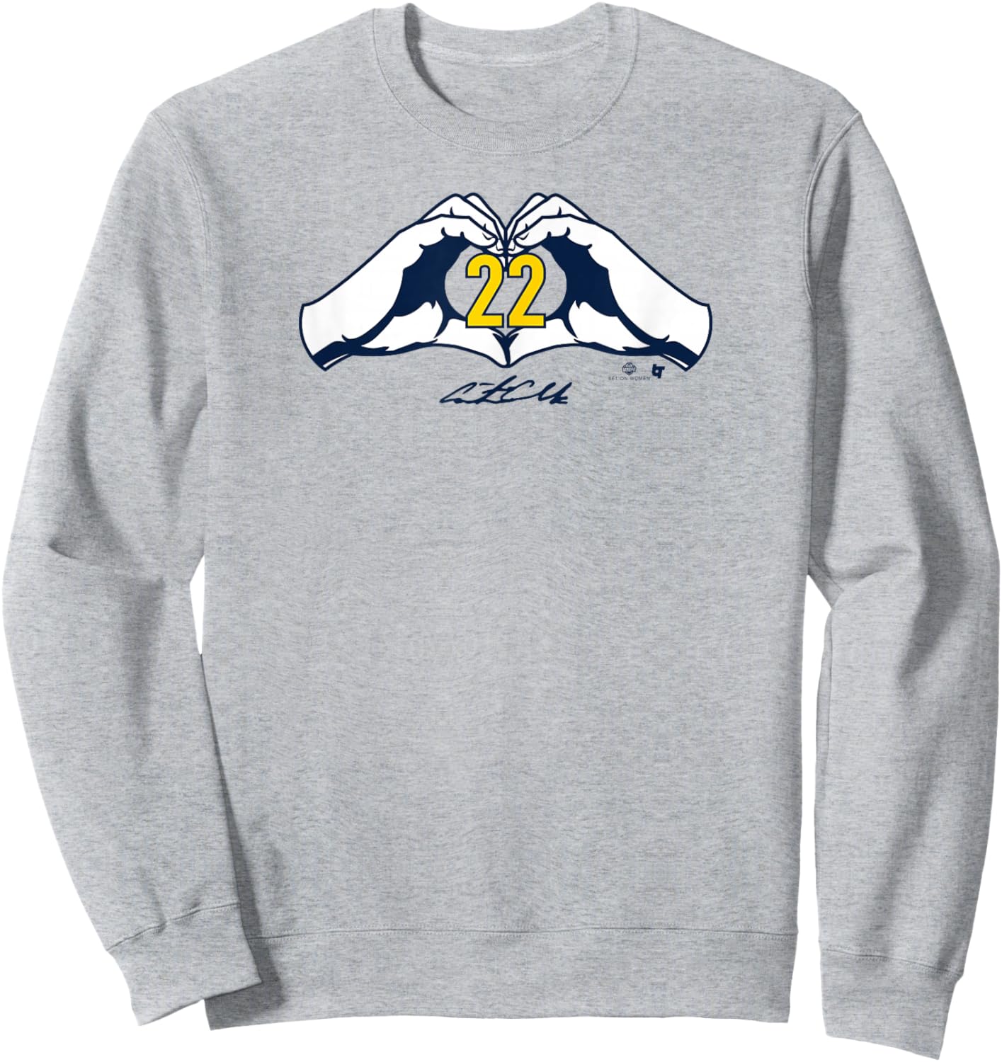 Caitlin Clark: Heart 22 - Indiana Basketball Sweatshirt - Sweatshirt | Ash