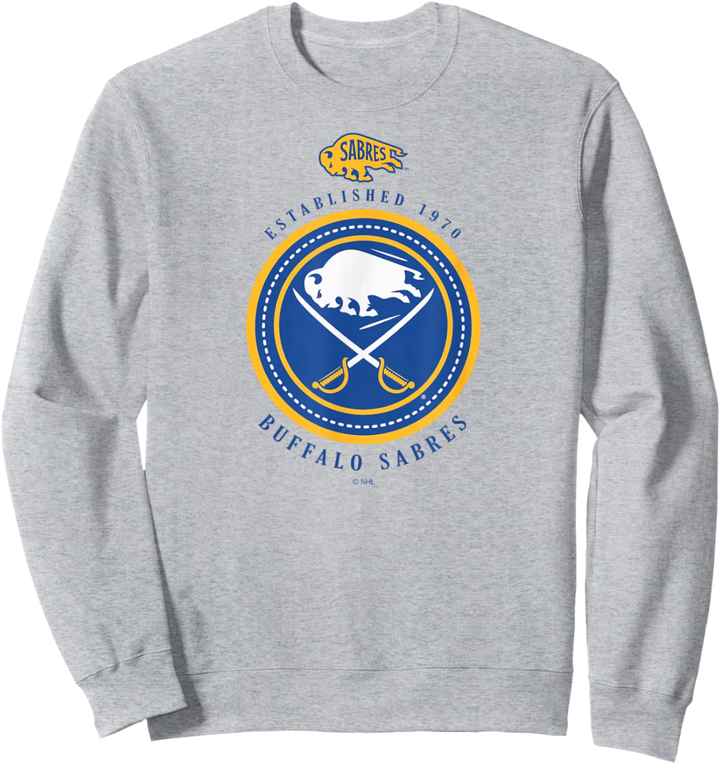 Buffalo Sabres Est 1970 Gray Officially Licensed Sweatshirt - Sweatshirt | Ash