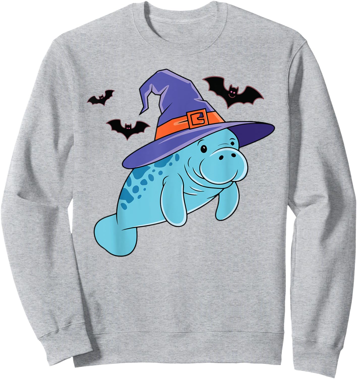 Lazy Witch Manatee Halloween Sea Cow Costume Kids Sweatshirt - Sweatshirt | Ash