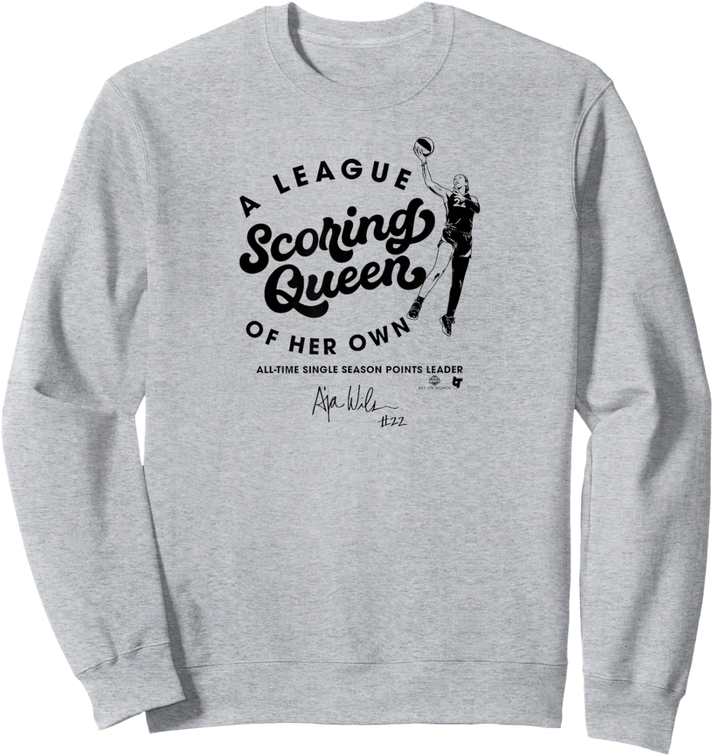 A'ja Wilson - Scoring Queen - Las Vegas Basketball Sweatshirt - Sweatshirt | Ash