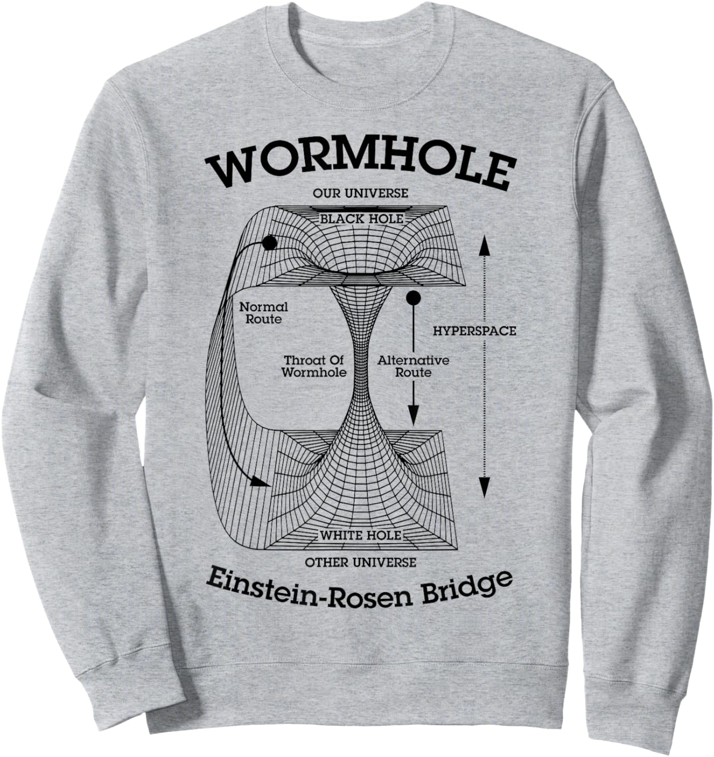 Wormhole Einstein-Rosen Bridge Black Hole Hyperspace Physics Sweatshirt - Sweatshirt | Ash