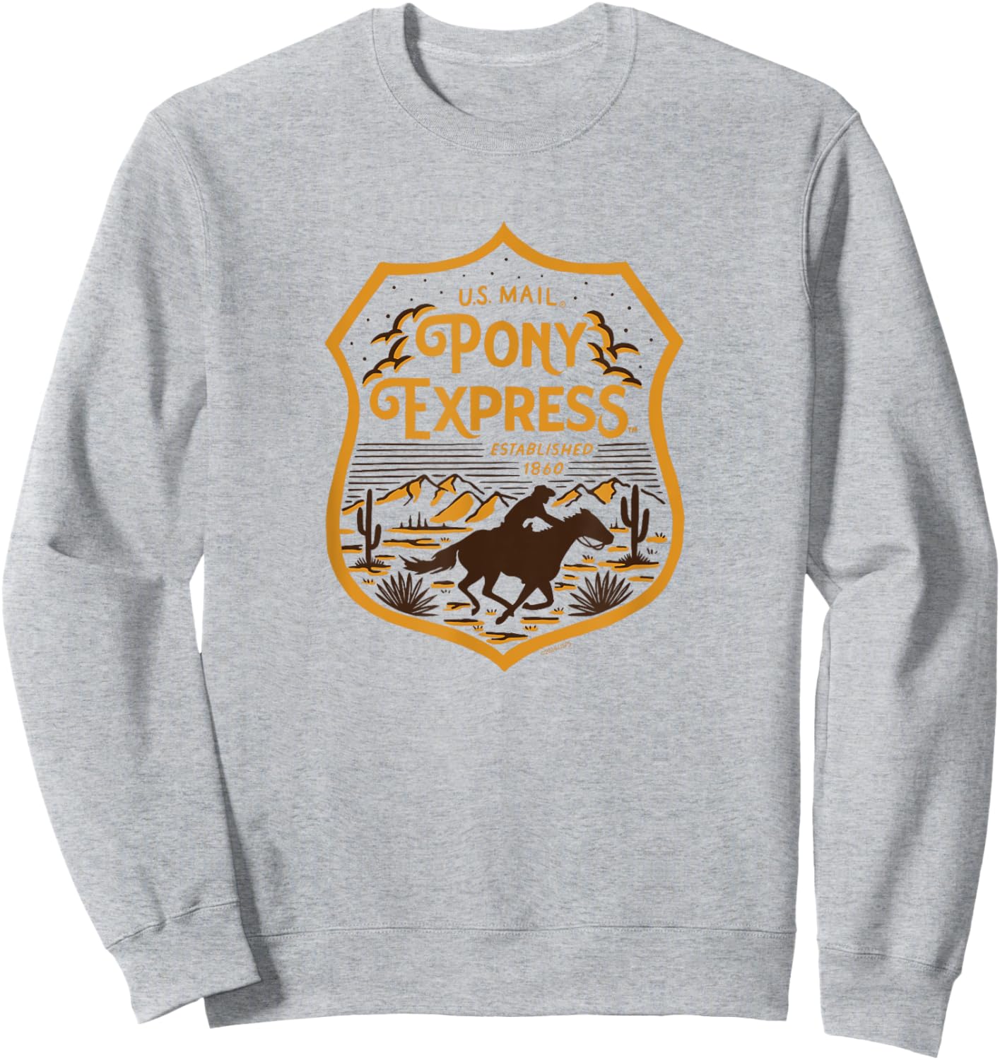 USPS - Pony Express U.S. Mail Desert Ride Badge Sweatshirt - Sweatshirt | Ash