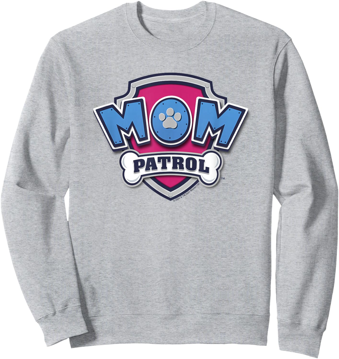 PAW Patrol Mother's Day Mom Patrol Badge Sweatshirt - Sweatshirt | Ash