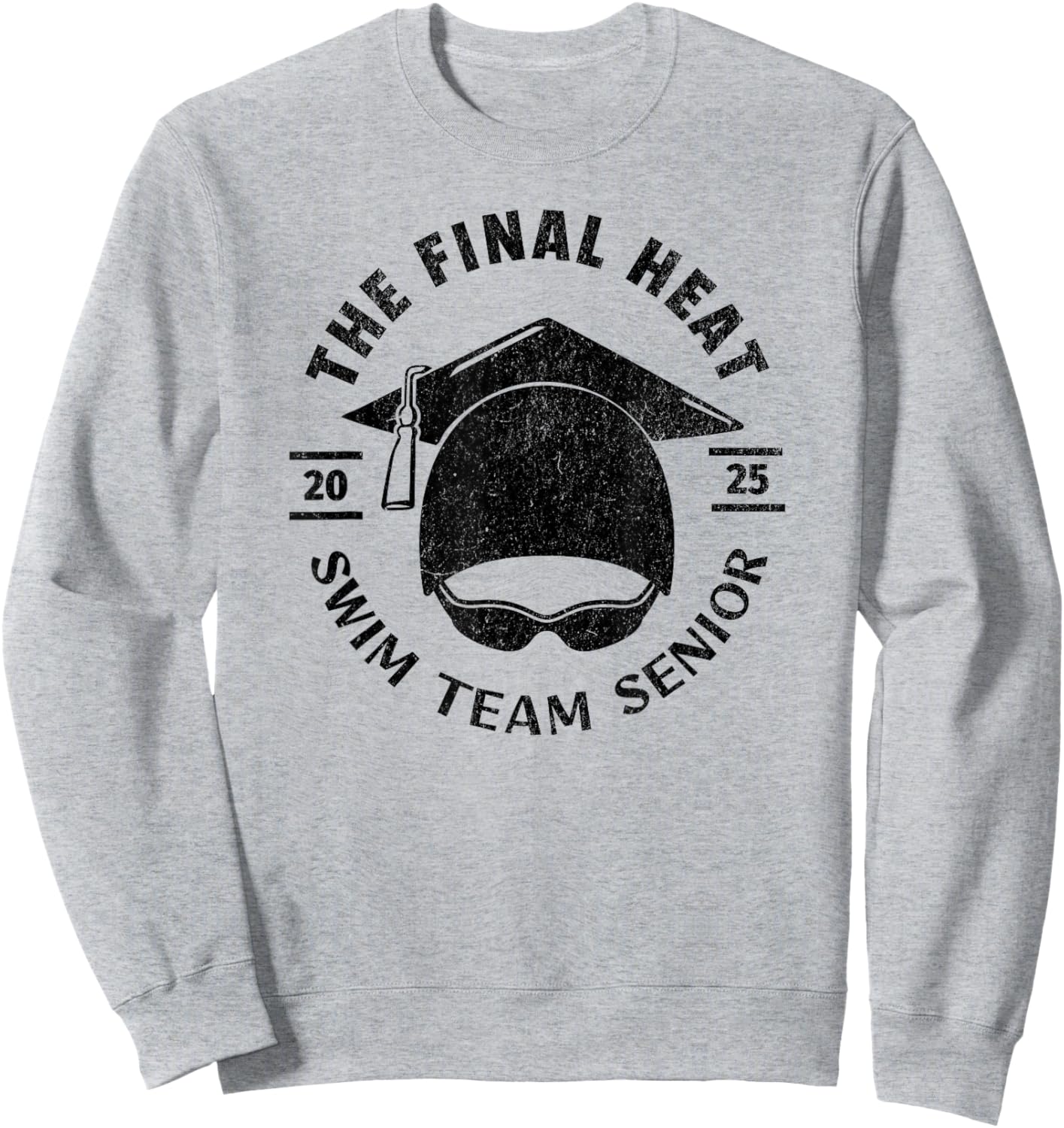 Swim Senior 2025 Graduation Cap Sweatshirt - Sweatshirt | Ash