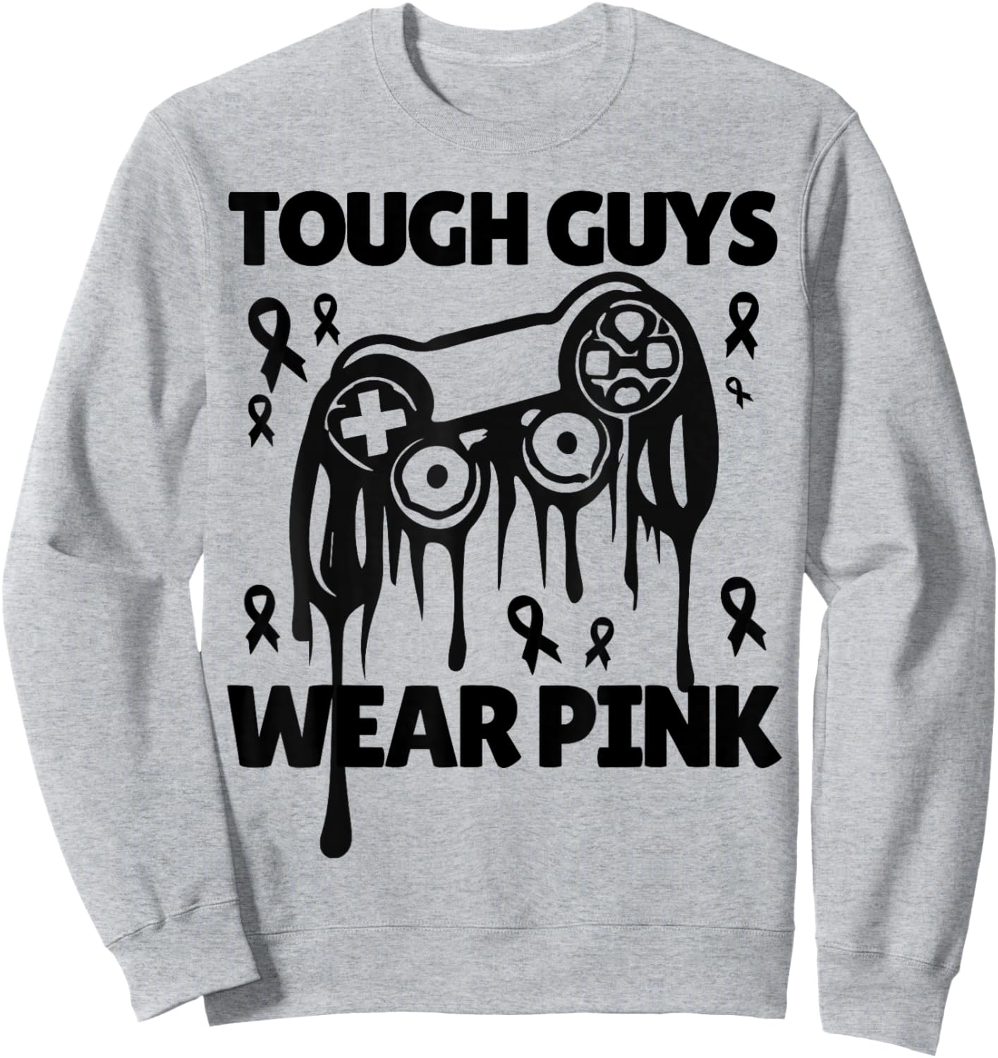 Tough Guys Wear Pink For Gamer Breast Cancer Awareness Sweatshirt - Sweatshirt | Ash