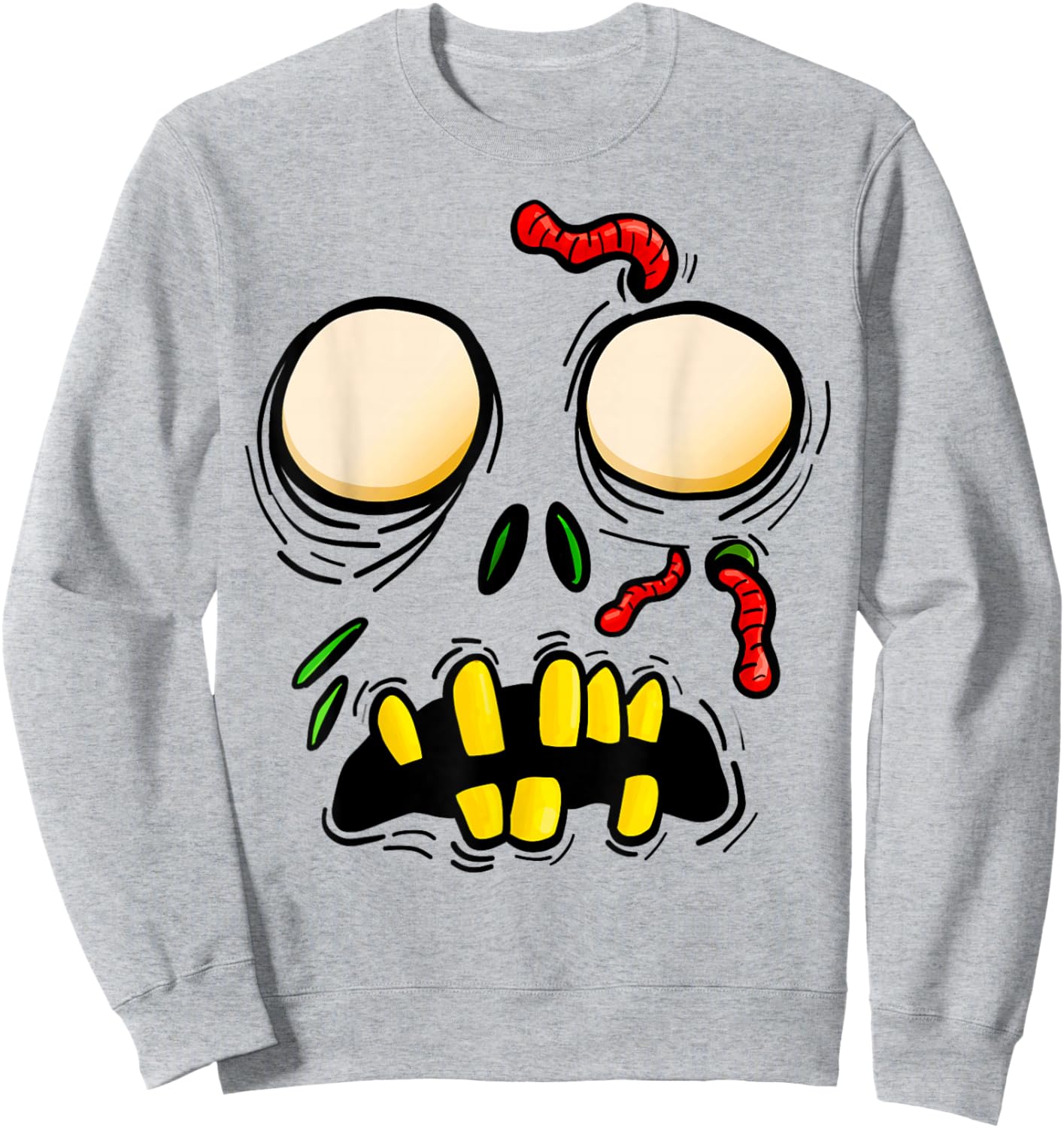 Zombie Face Halloween Costume Matching Family Men Women Kids Sweatshirt - Sweatshirt | Ash
