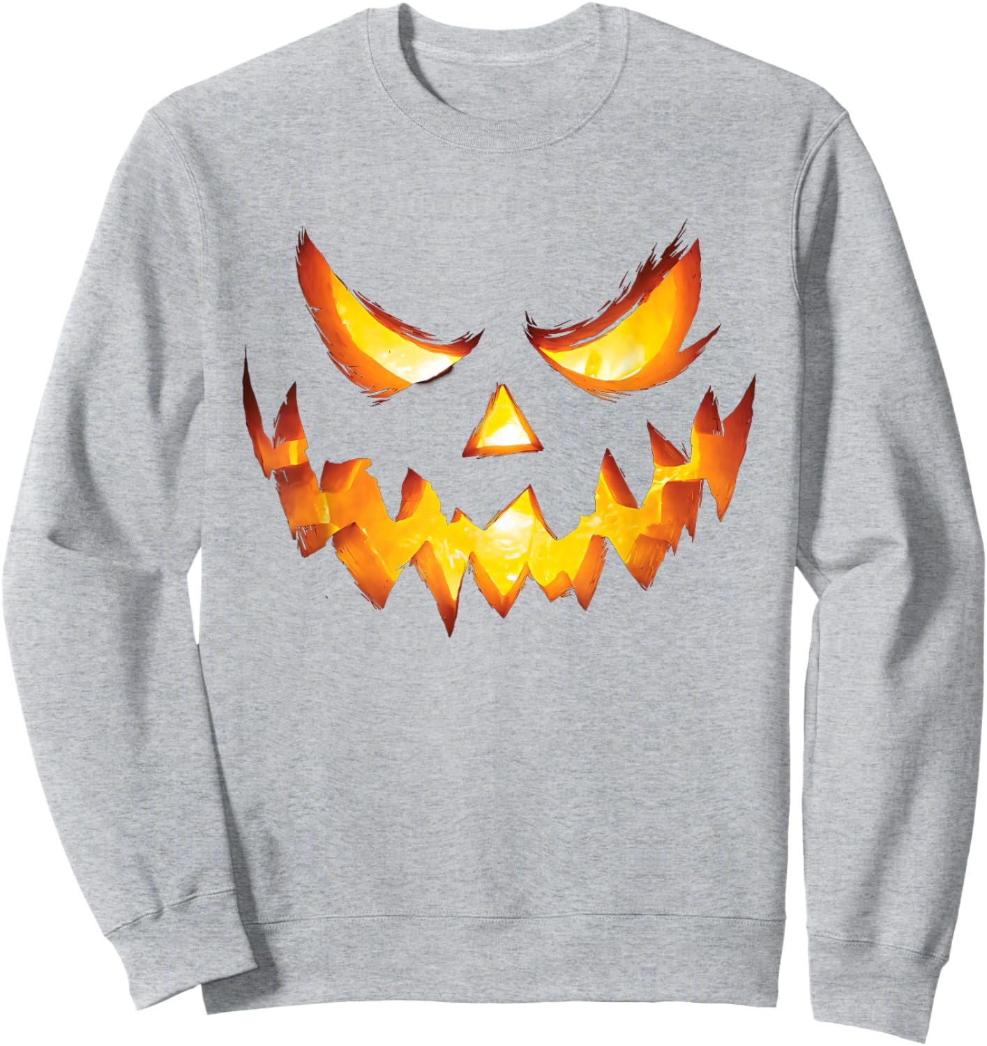 Jack O Lantern Scary Carved Pumpkin Face Halloween Costume Sweatshirt - Sweatshirt | Ash
