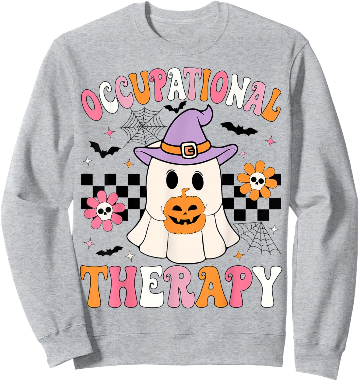 Groovy OT Halloween Occupational Therapy Halloween OT Ghost Sweatshirt - Sweatshirt | Ash