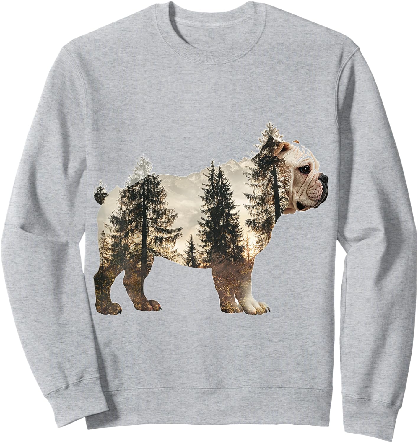 Bulldog Dog Graphic Pet Artwork Bulldog Sweatshirt - Sweatshirt | Ash