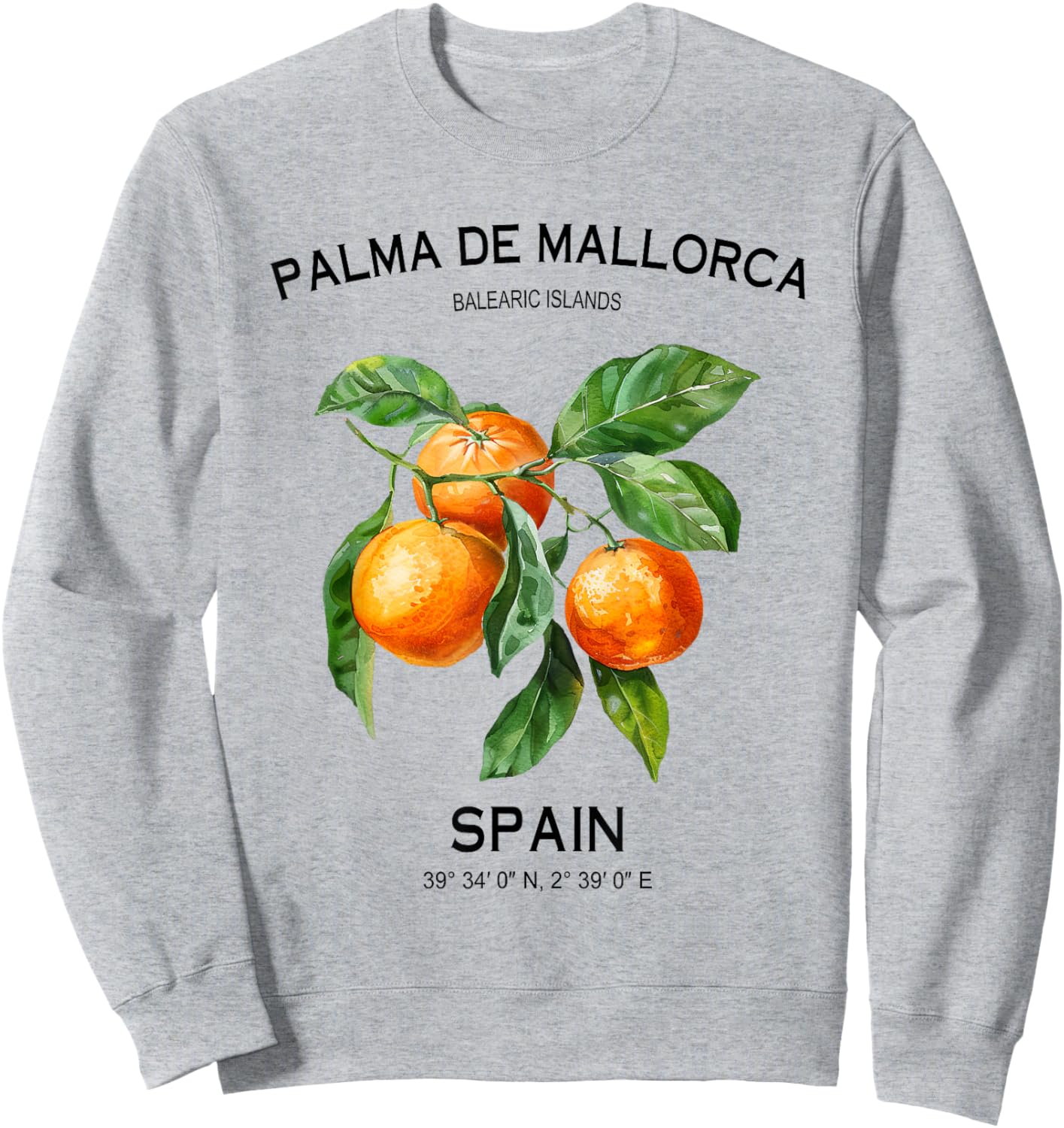 Palma de Mallorca Balearic Islands Oranges Spanish Art Spain Sweatshirt - Sweatshirt | Ash