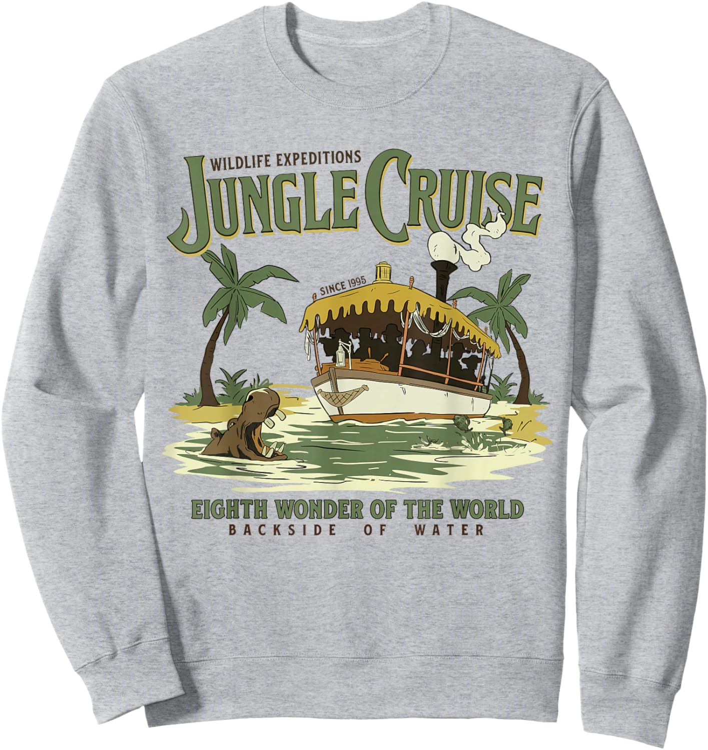 Wildlife Jungle Safari Expedition Ride Backside Of Water Sweatshirt - Sweatshirt | Ash