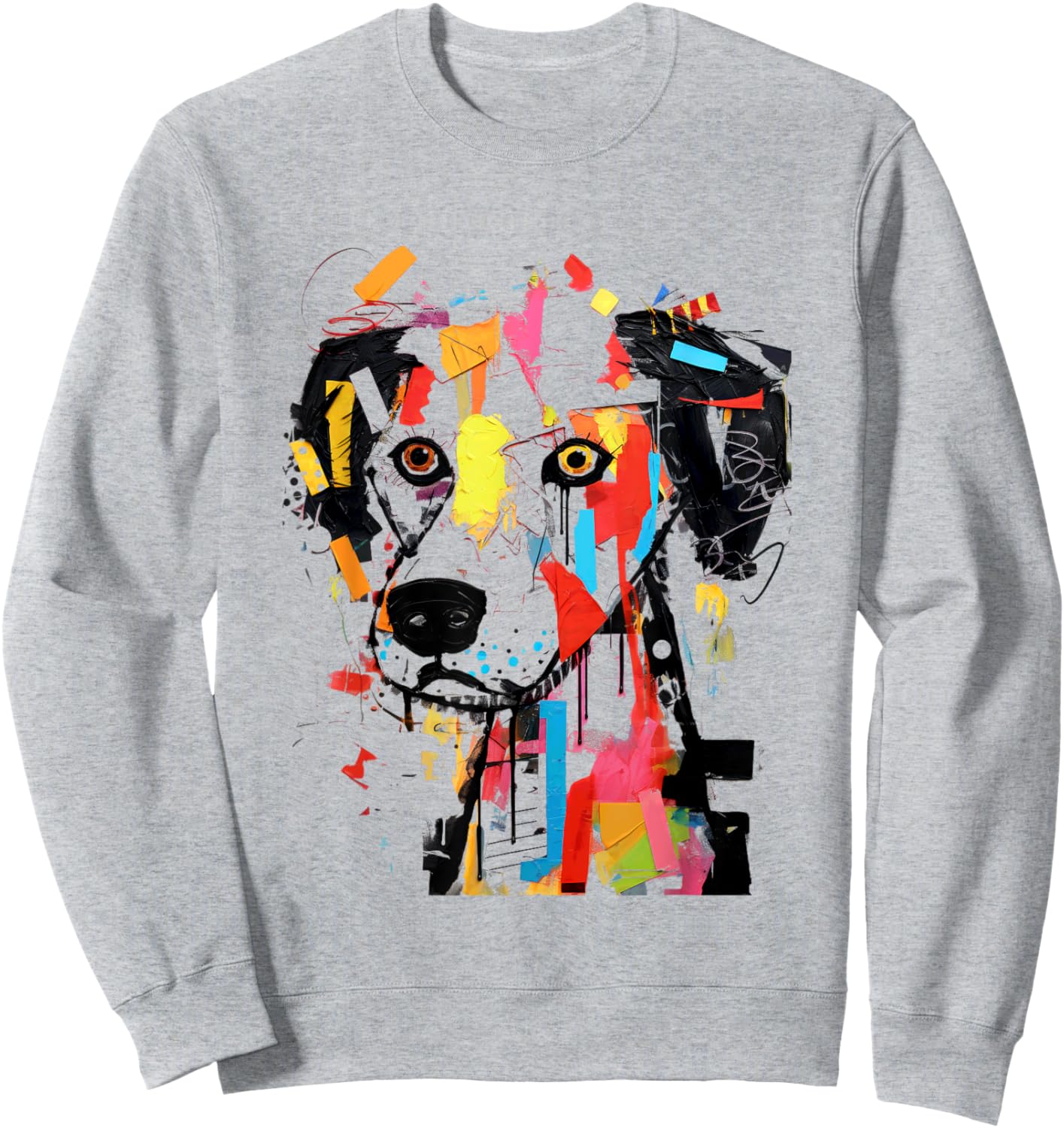 Colorful Abstract Dog Portrait Art Women Kids Sweatshirt - Sweatshirt | Ash
