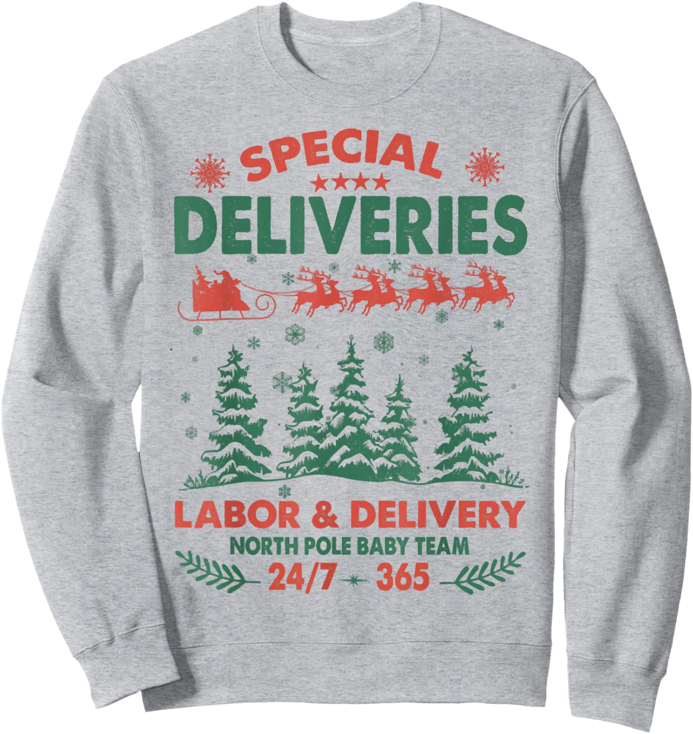 Special Deliveries Nurse, Labor And Delivery Nurse Christmas Sweatshirt - Sweatshirt | Ash