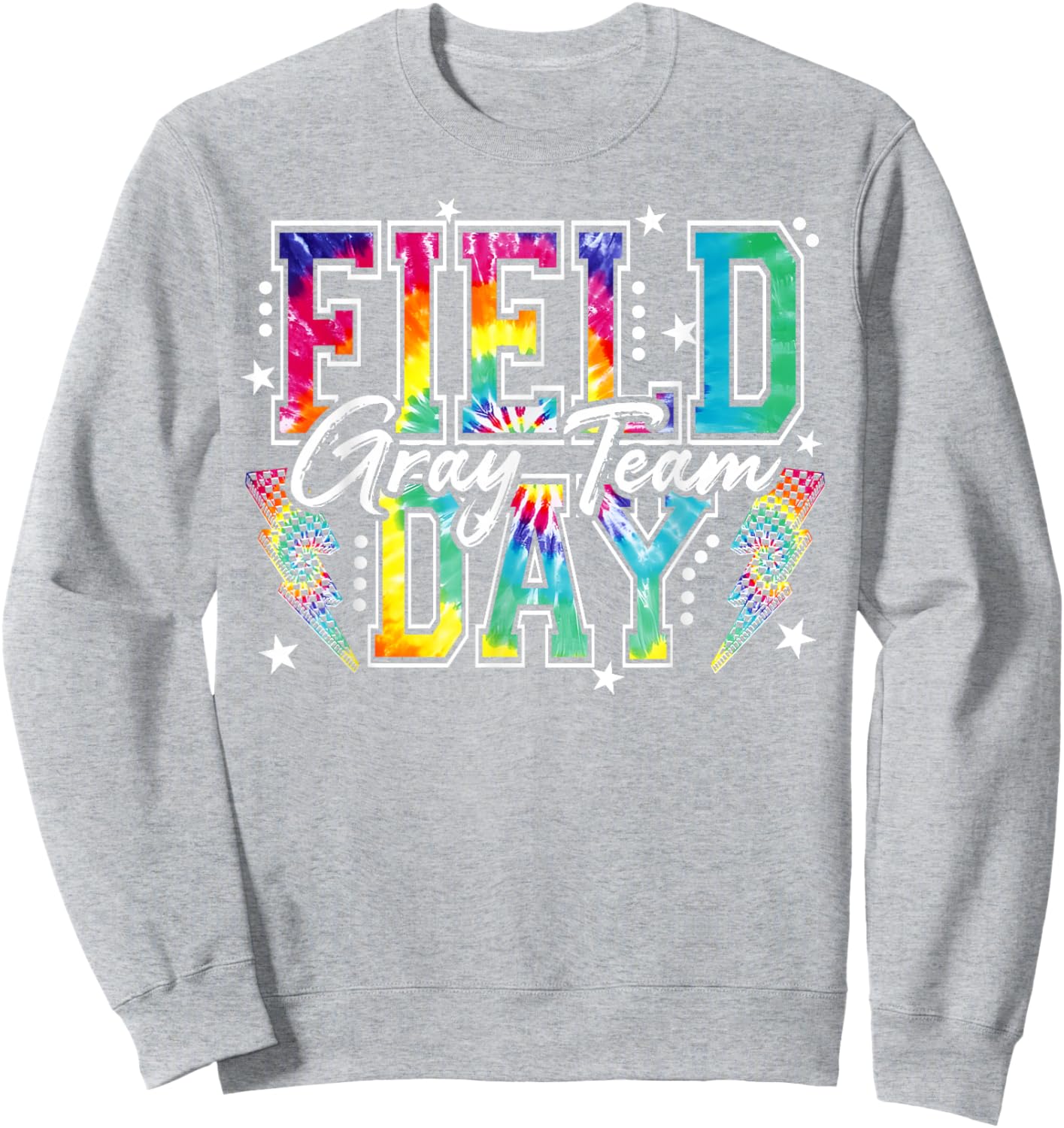 Field Day Gray Team Tie Dye School Field Trip 2026 T-Shirt Sweatshirt - Sweatshirt | Ash