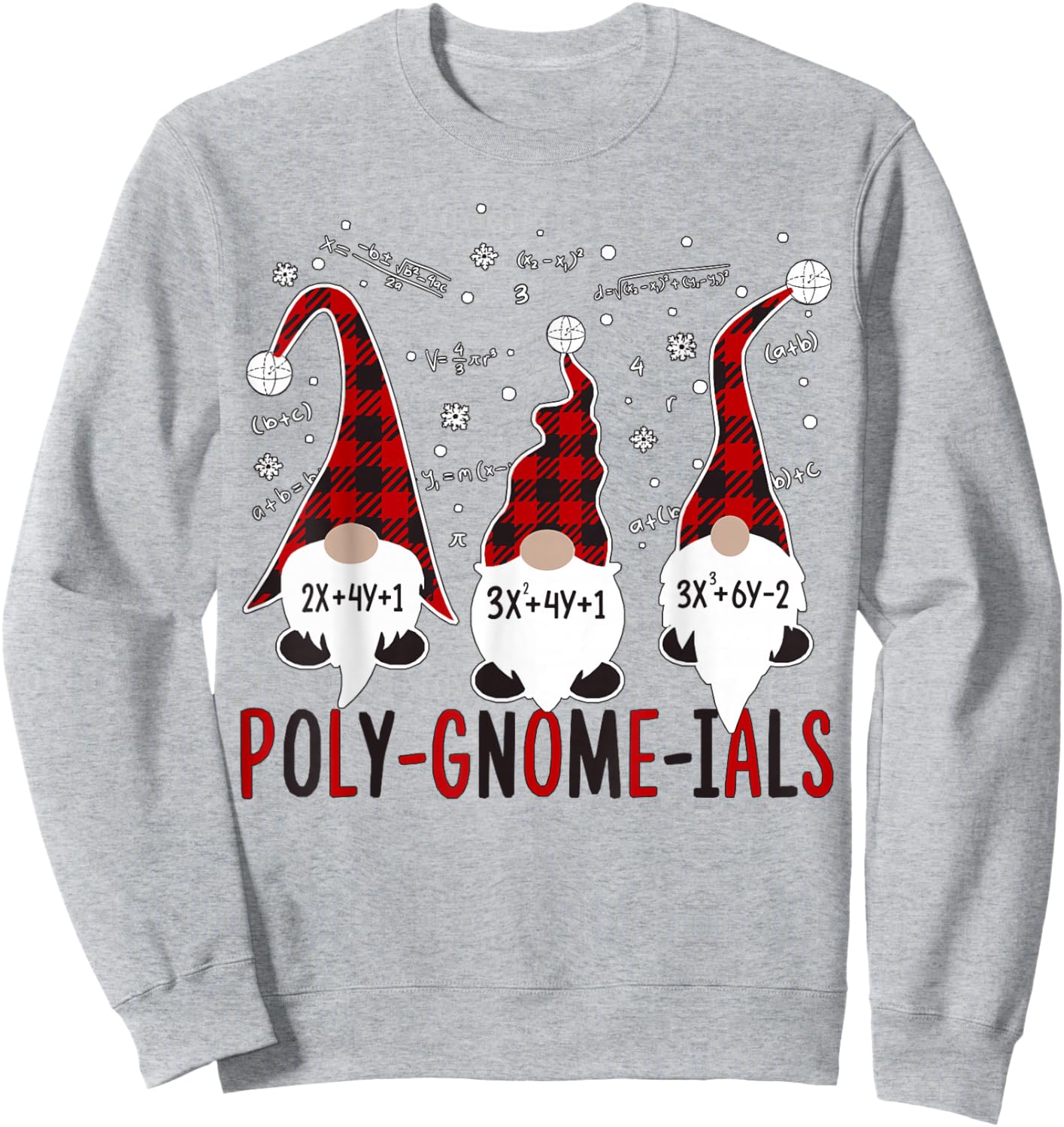 Fun Polynomial Calculus Algebra Poly-Gnome-ials Math Teacher Sweatshirt - Sweatshirt | Ash