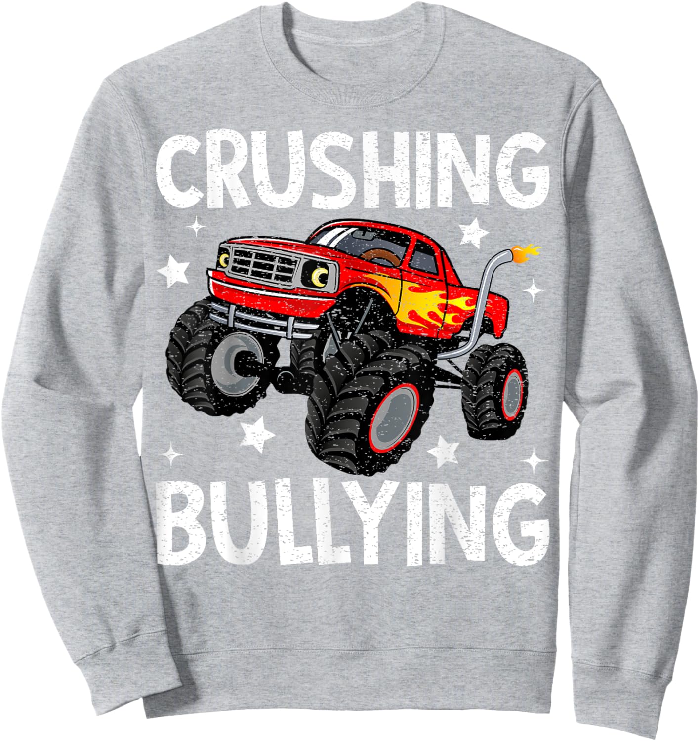 Crushing Bullying Monster Truck Kids Unity Day Orange Sweatshirt - Sweatshirt | Ash