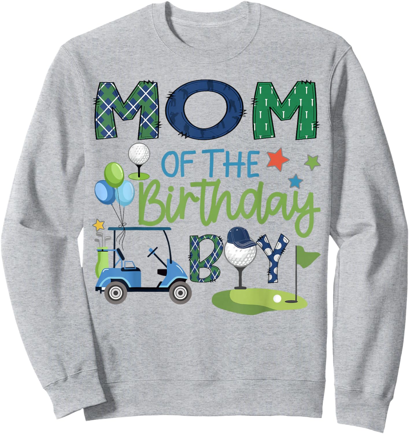 Mom Of The Birthday Boy Hole in One Golf Sport Sweatshirt - Sweatshirt | Ash