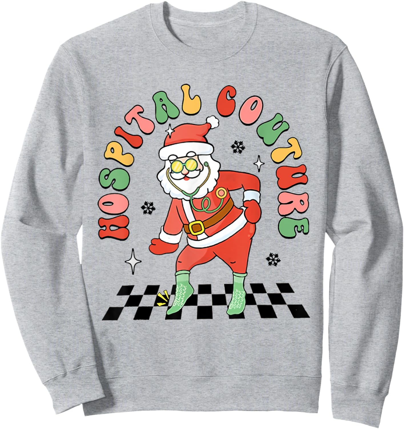 Non Slip Socks Emergency Room Hospital Couture Socks Xmas Sweatshirt - Sweatshirt | Ash
