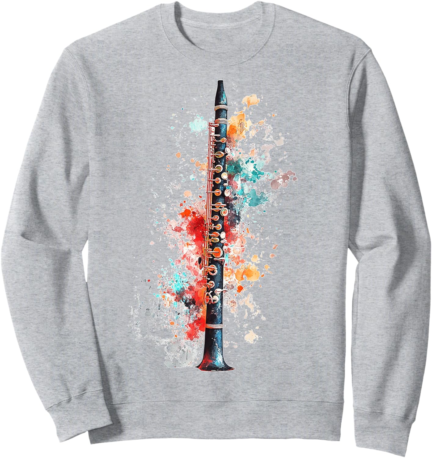 Clarinet Music Instrument Graphic Illustration Clarinet Sweatshirt - Sweatshirt | Ash