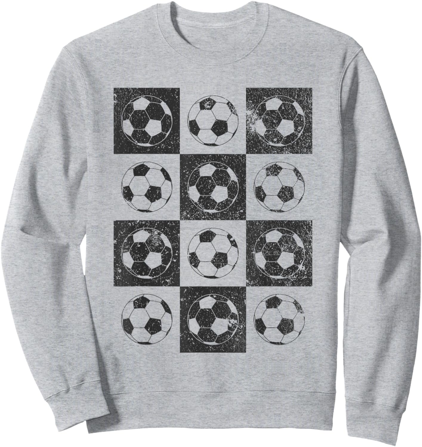 Retro Checkerboard Checkered Soccer Lover Sweatshirt - Sweatshirt | Ash