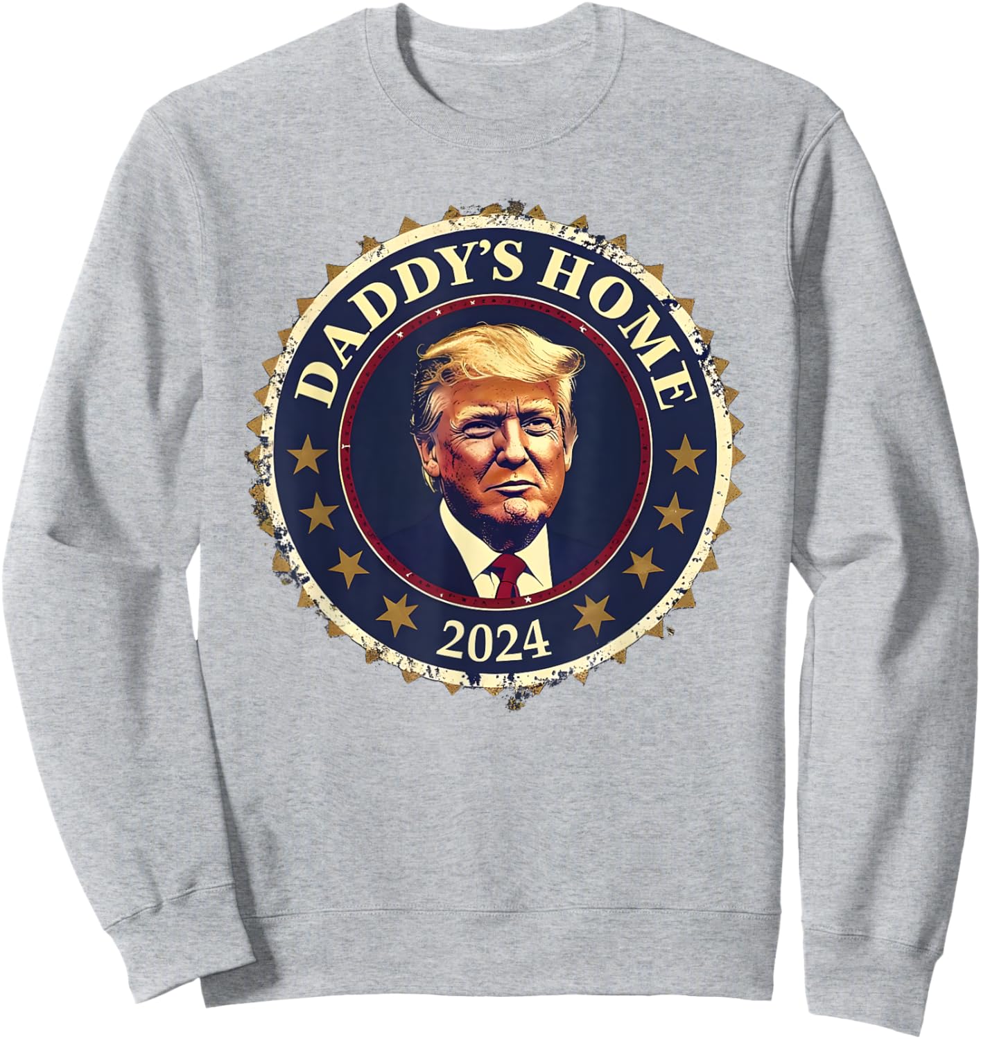 Funny DADDY'S HOME 2024 Trump Took America Is Back Christmas Sweatshirt - Sweatshirt | Ash
