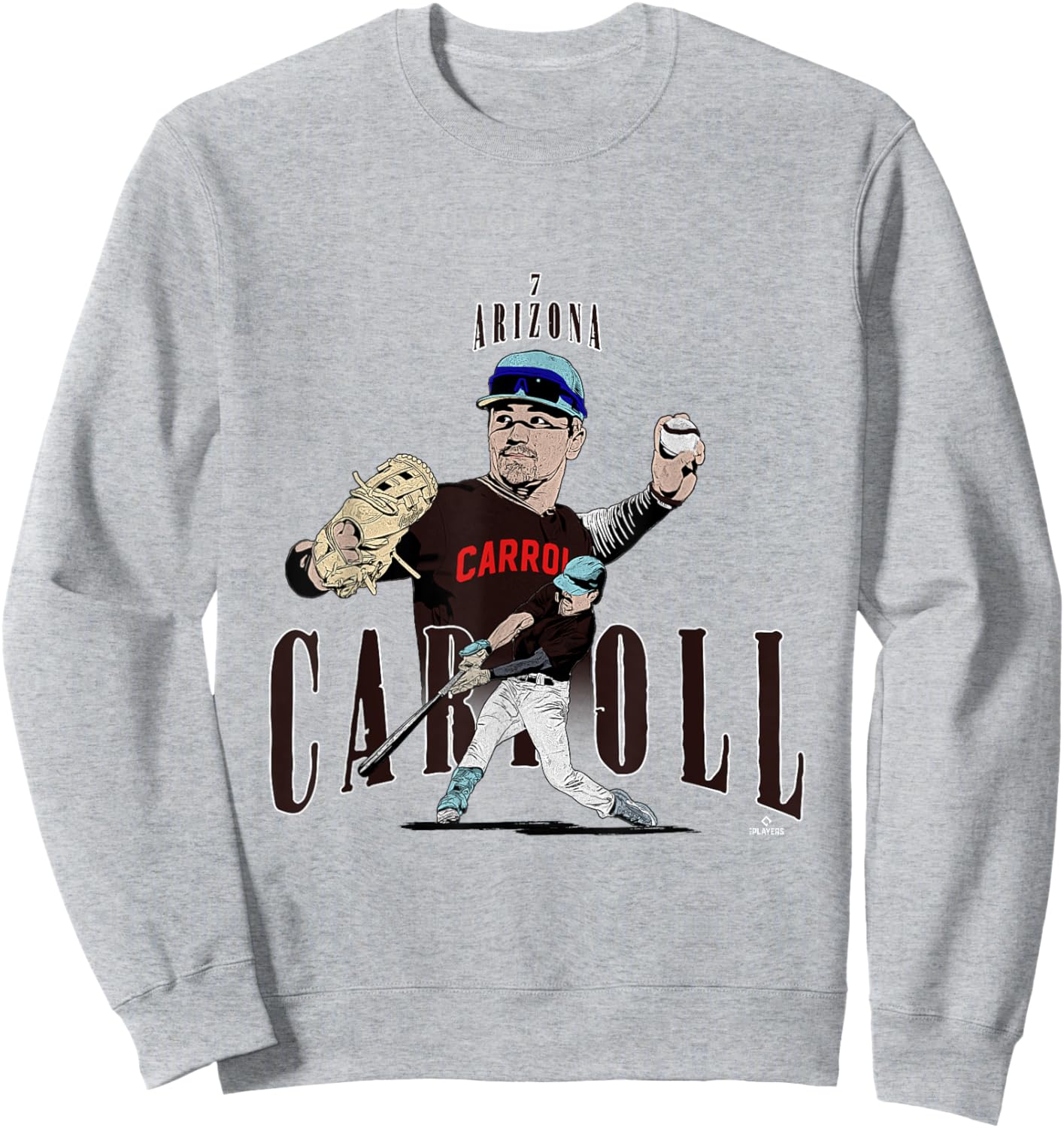 Corbin Carroll | Arizona Baseball Players | MLBCCL3002 Sweatshirt - Sweatshirt | Ash