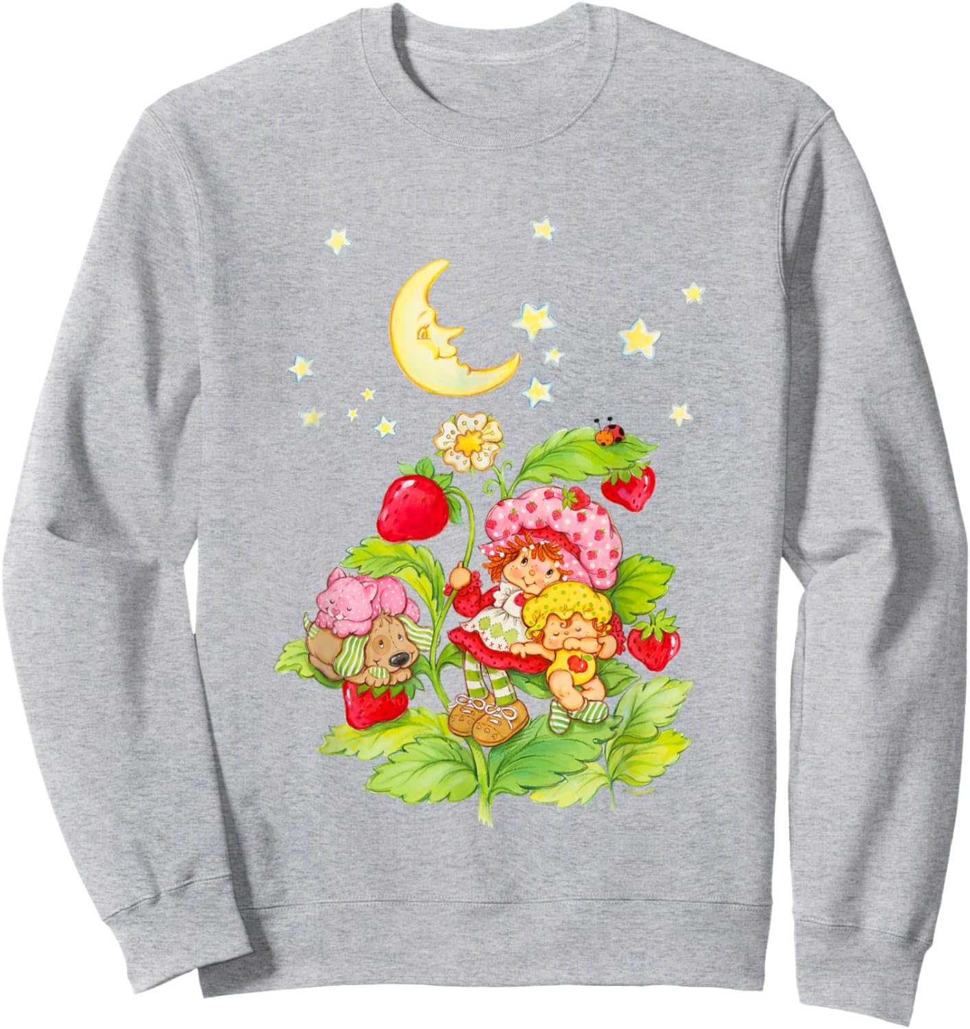Strawberry Shortcake Cute Strawberry Garden Group Shot Logo Sweatshirt - Sweatshirt | Ash
