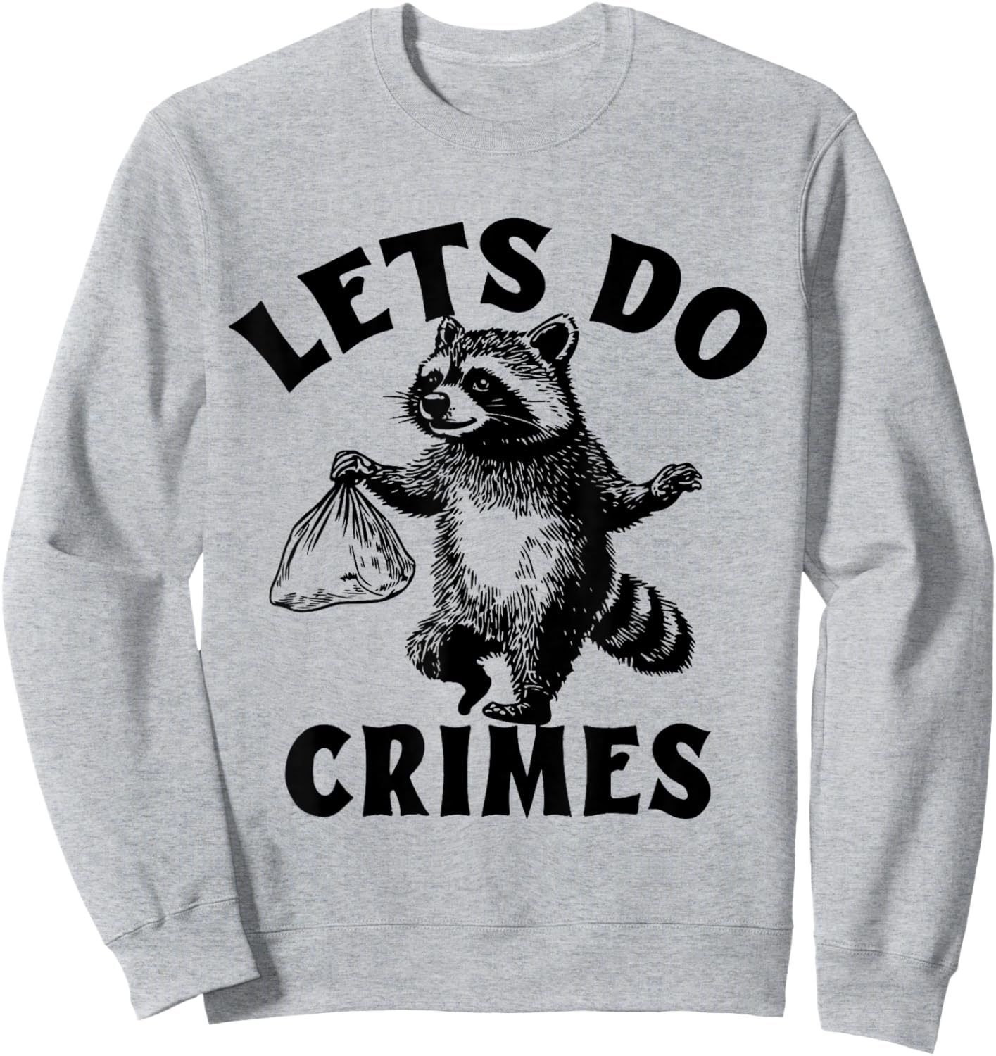 Lets Do Crimes Raccoon Sweatshirt - Sweatshirt | Ash