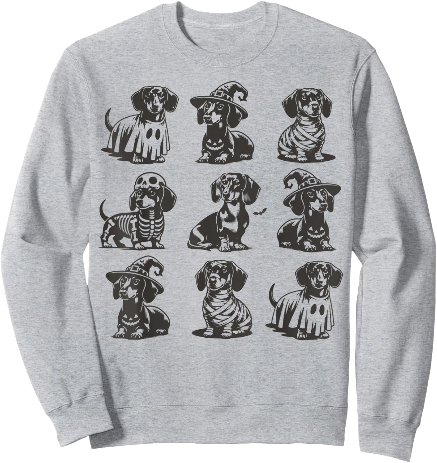 Dachshund Halloween Spooky Dog Wiener Sweatshirt - Sweatshirt | Ash