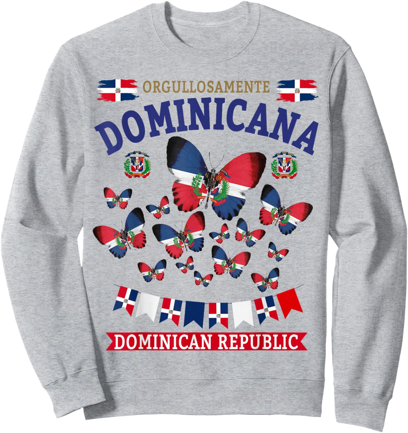 Republica Dominicana & Hispanic Dominican Flag Sweatshirt - Sweatshirt | Ash