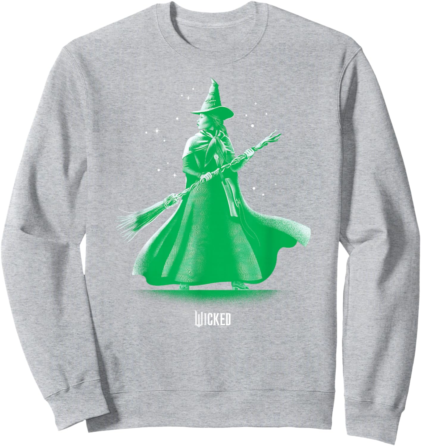 Wicked -Adults Classic Fit Green Elphaba Pose Tonal Sweatshirt - Sweatshirt | Ash