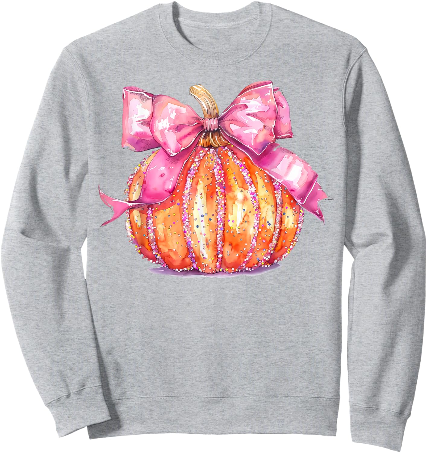 Coquette Pumpkin Bow Disco Ball Cute Girly Halloween Costume Sweatshirt - Sweatshirt | Ash
