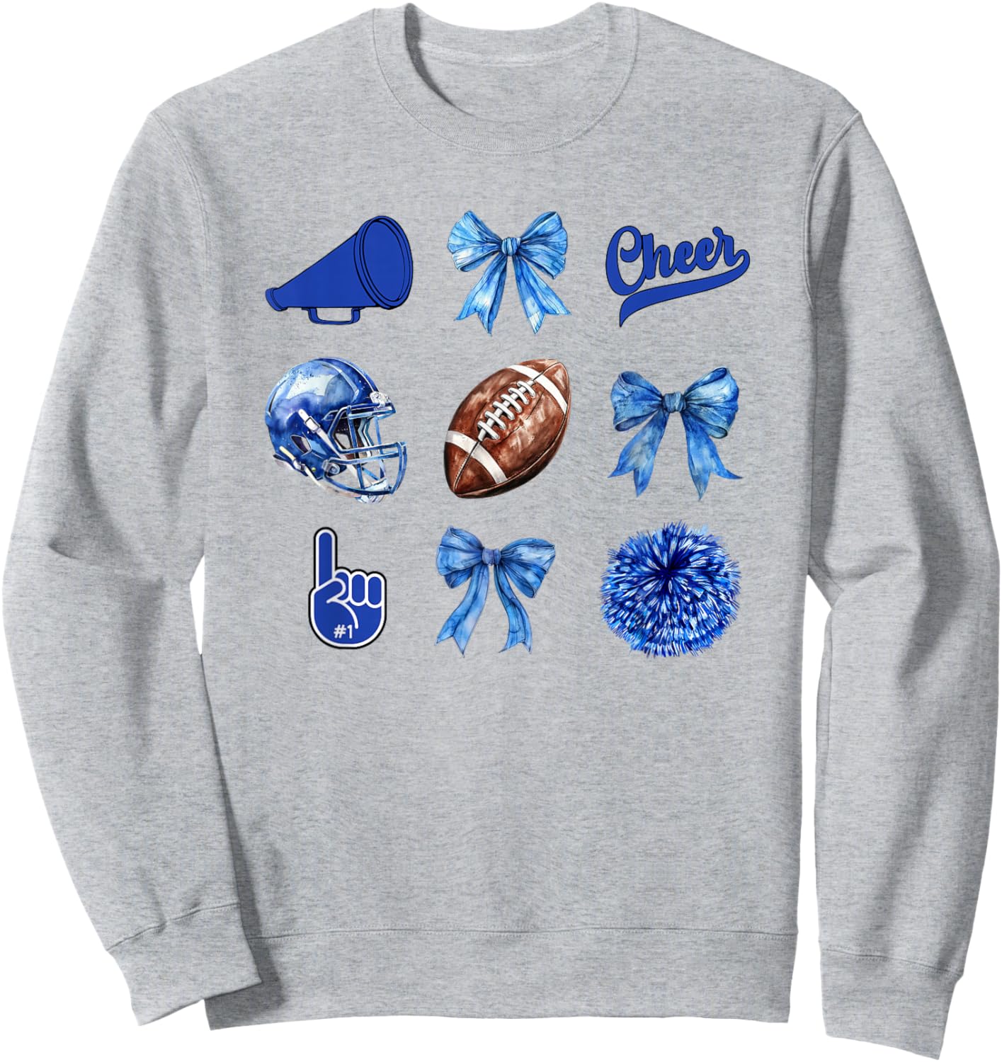 Football Coquette Bow Football Mom Game Day Women Girls Kids Sweatshirt - Sweatshirt | Ash