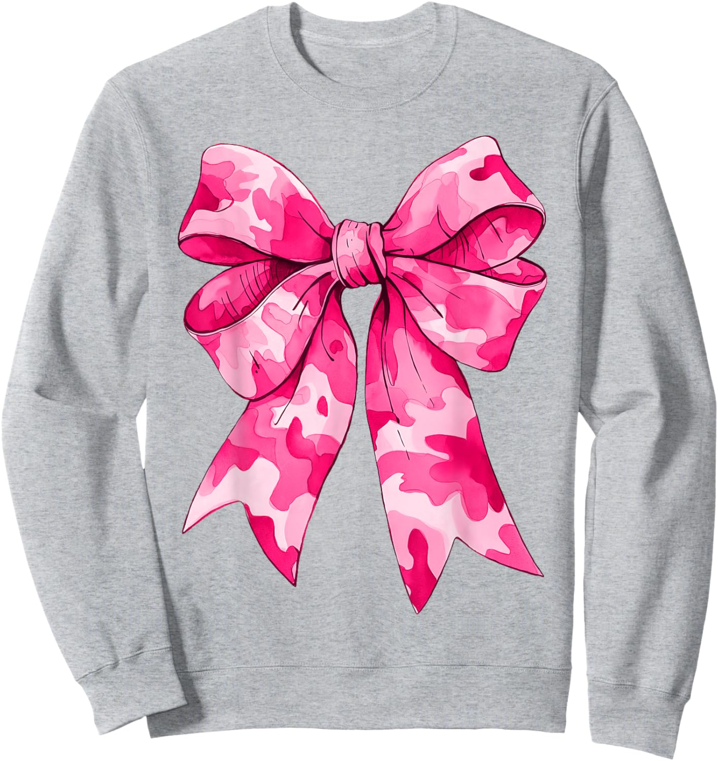 Girl Cute Pink Camo Color Coquette Bow Camouflage Sweatshirt - Sweatshirt | Ash