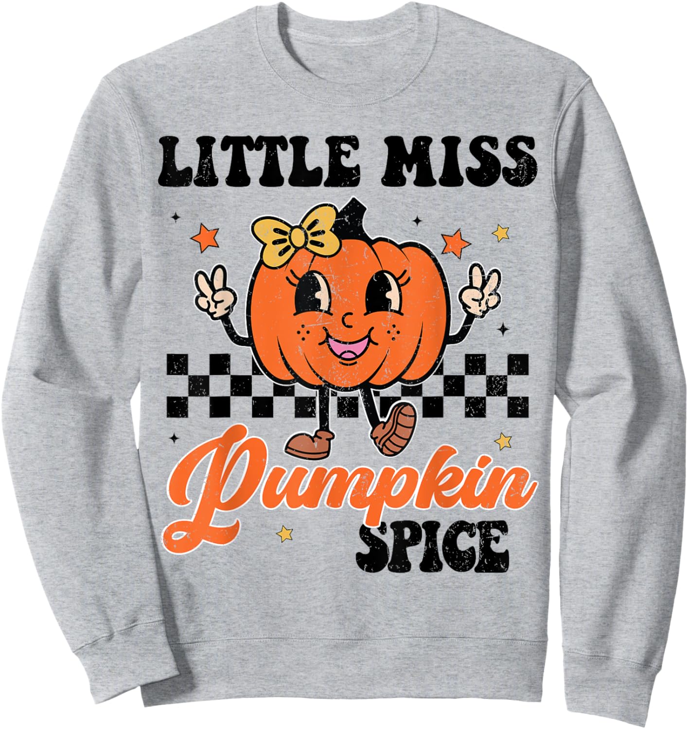 Funny Little Pumpkin Spice Baby Toddler Miss Girl Halloween Sweatshirt - Sweatshirt | Ash