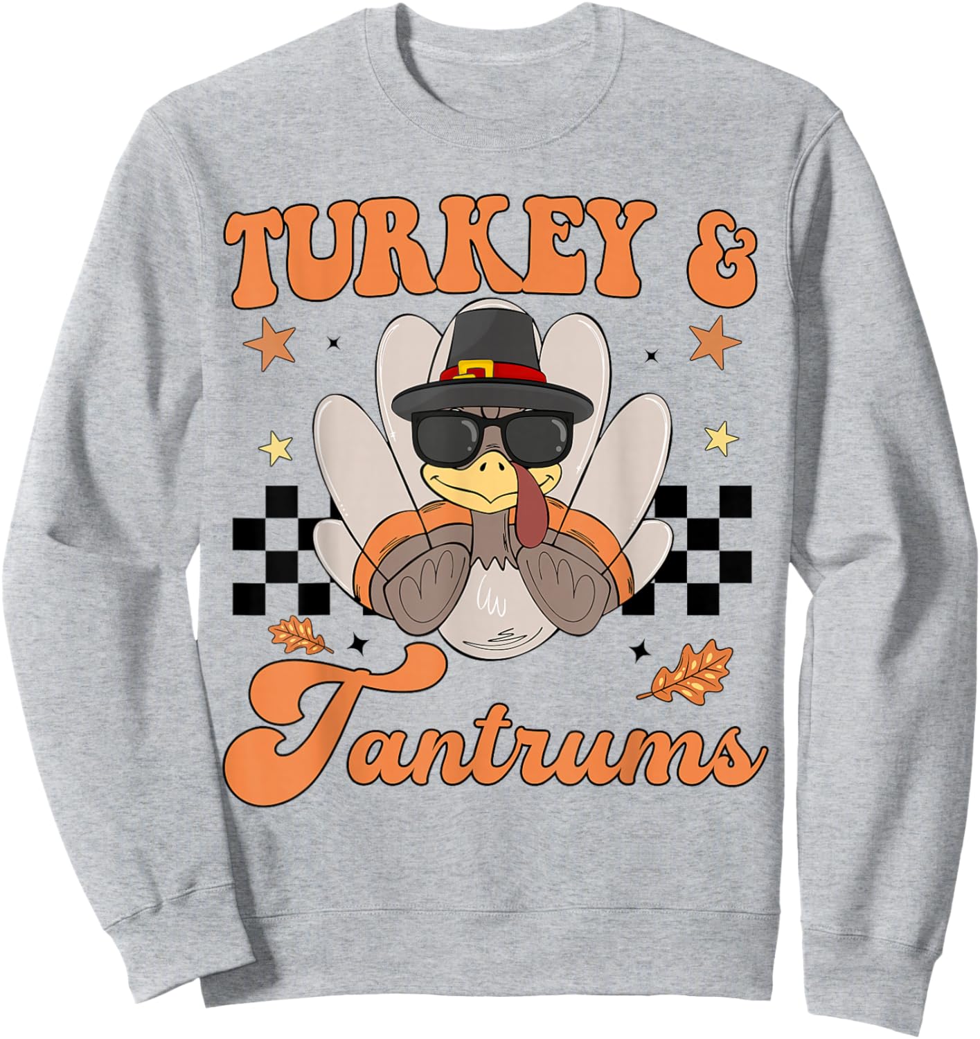 Boy Toddler Thanksgiving Trot Turkey Tantrum Outfit Costume Sweatshirt - Sweatshirt | Ash