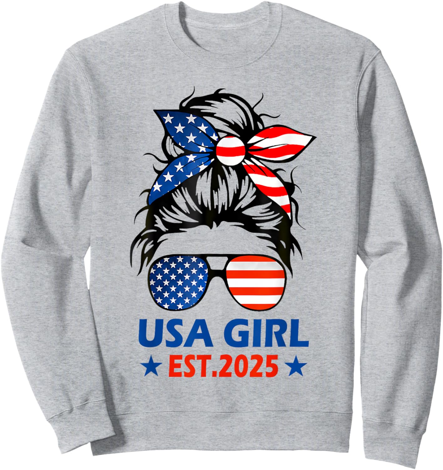 Us Citizen Est 2025 New Citizenship American USA Girl 2025 Sweatshirt - Sweatshirt | Ash