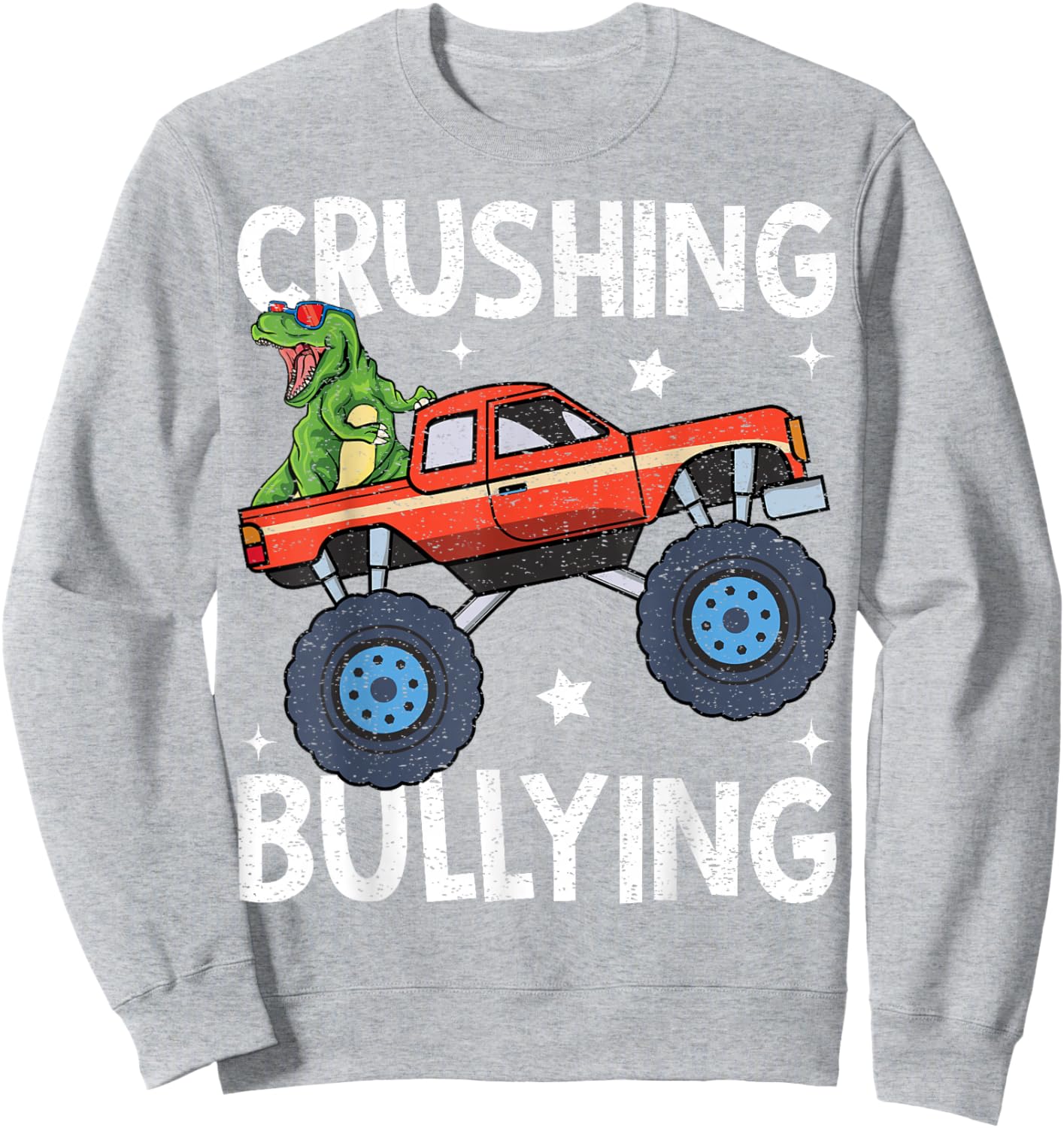 Crushing Bullying Monster Truck Kids Unity Day Orange Sweatshirt - Sweatshirt | Ash