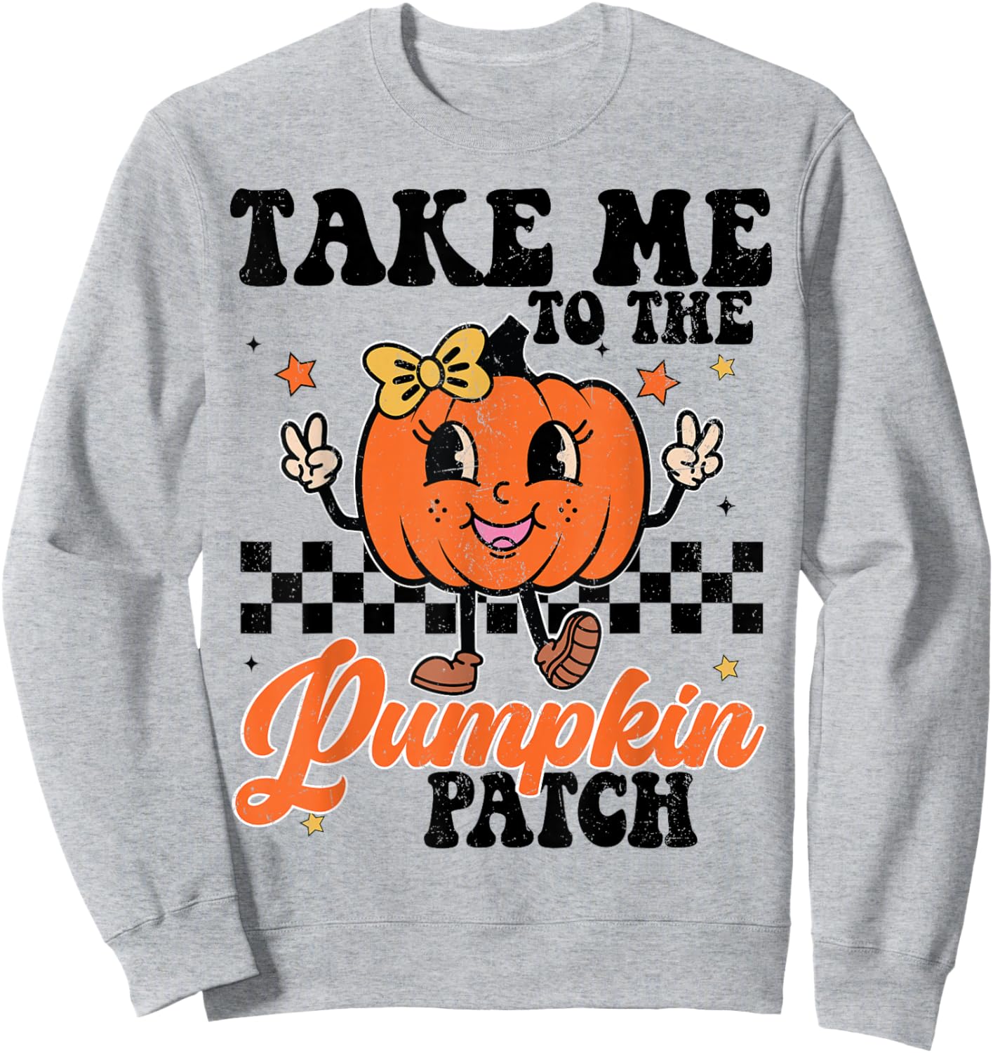 Take Me To Pumpkin Patch Girl Thanksgiving Turkey Trot Tutu Sweatshirt - Sweatshirt | Ash