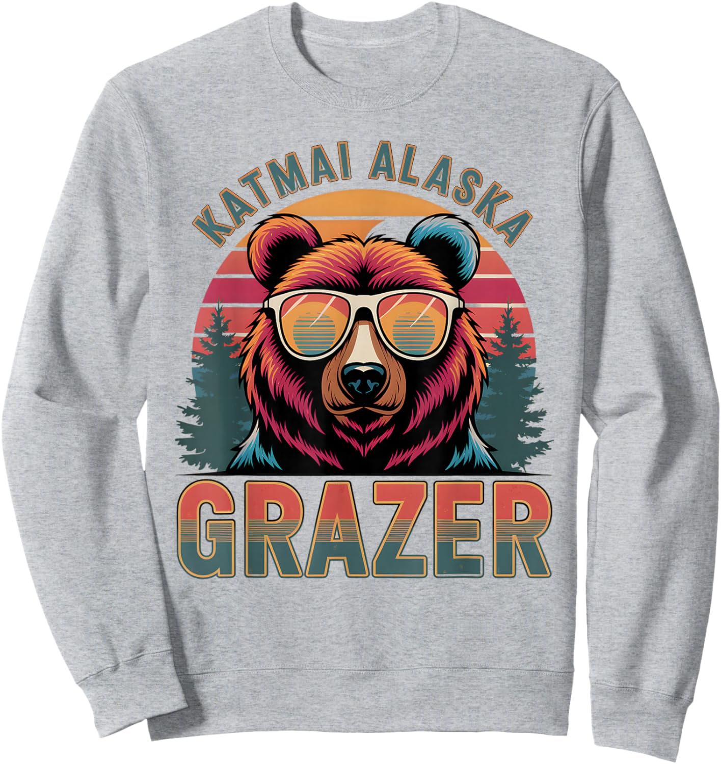 Funny Katmai Alaska Grazer Vintage Fat Bear Week 2025 Sweatshirt - Sweatshirt | Ash
