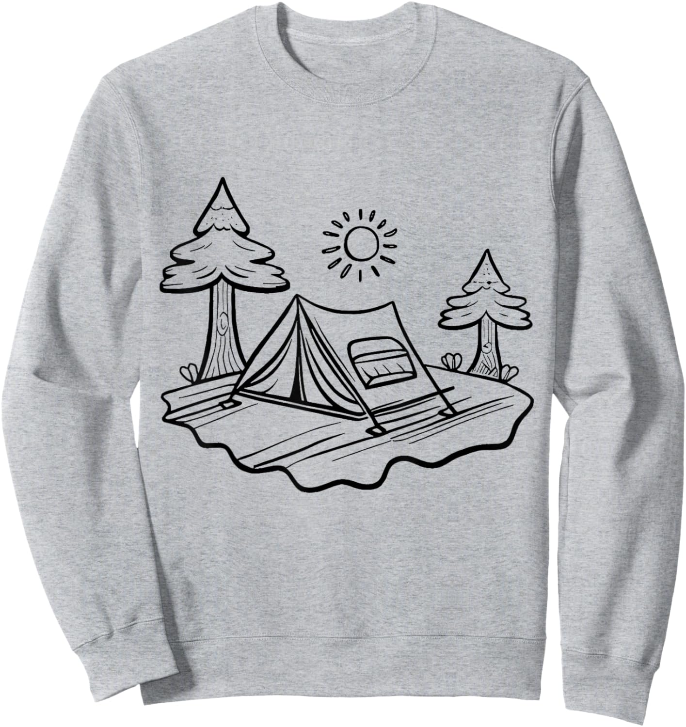 Tent camp Camping coloring and painting yourself coloring Sweatshirt - Sweatshirt | Ash