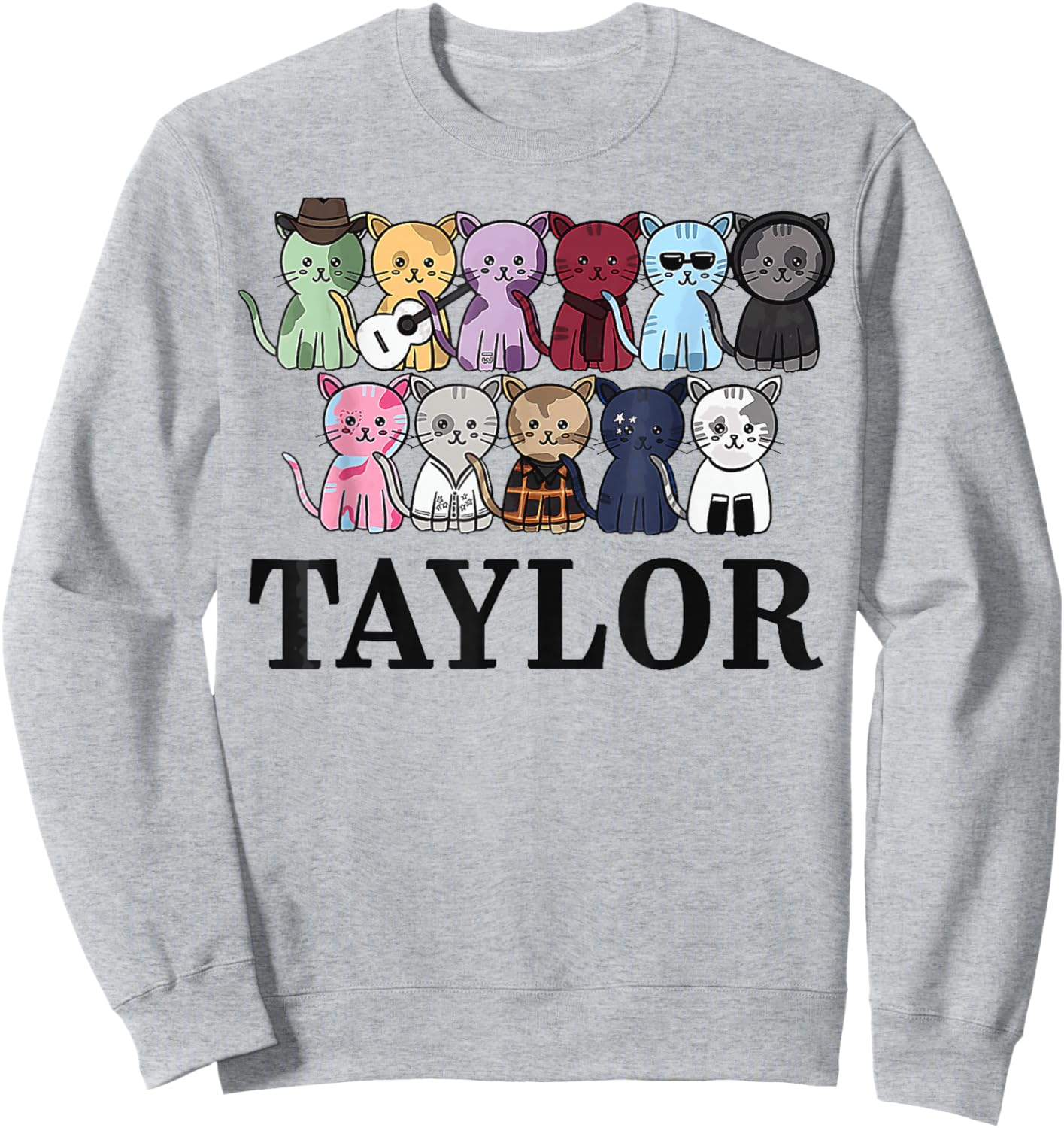 Taylor First Name I Love Taylor Girl Groovy 80'S Vintage Sweatshirt - Sweatshirt | Ash
