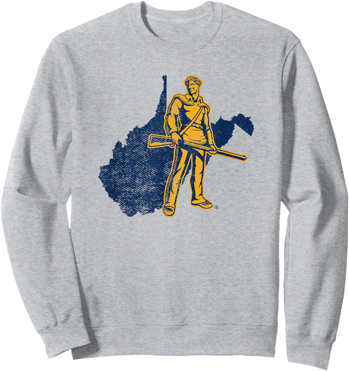 West Virginia University Mountaineers State Shape Sweatshirt - Sweatshirt | Ash