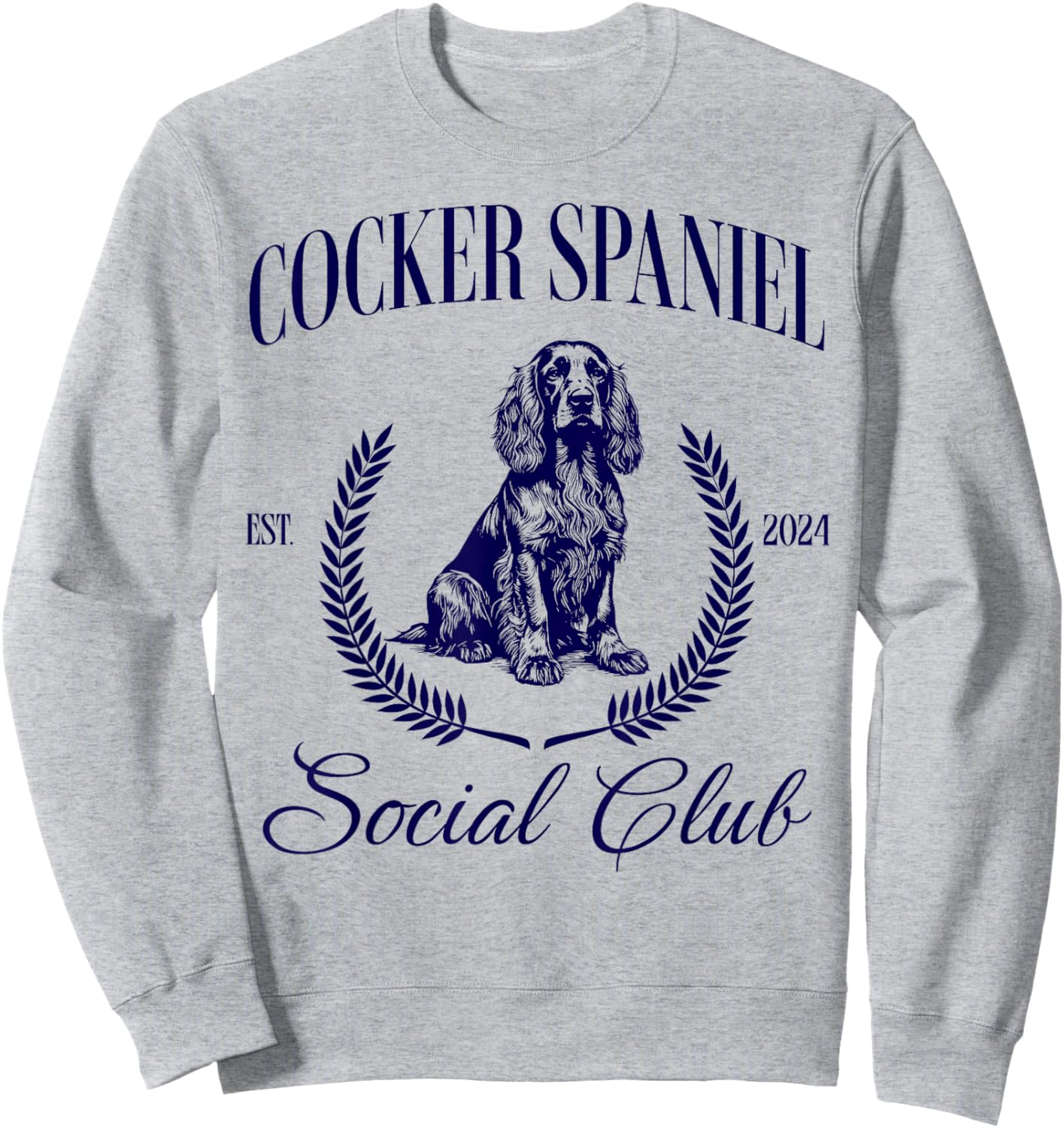 Cocker Spaniel Social Club Women Dog Mom Sweatshirt - Sweatshirt | Ash