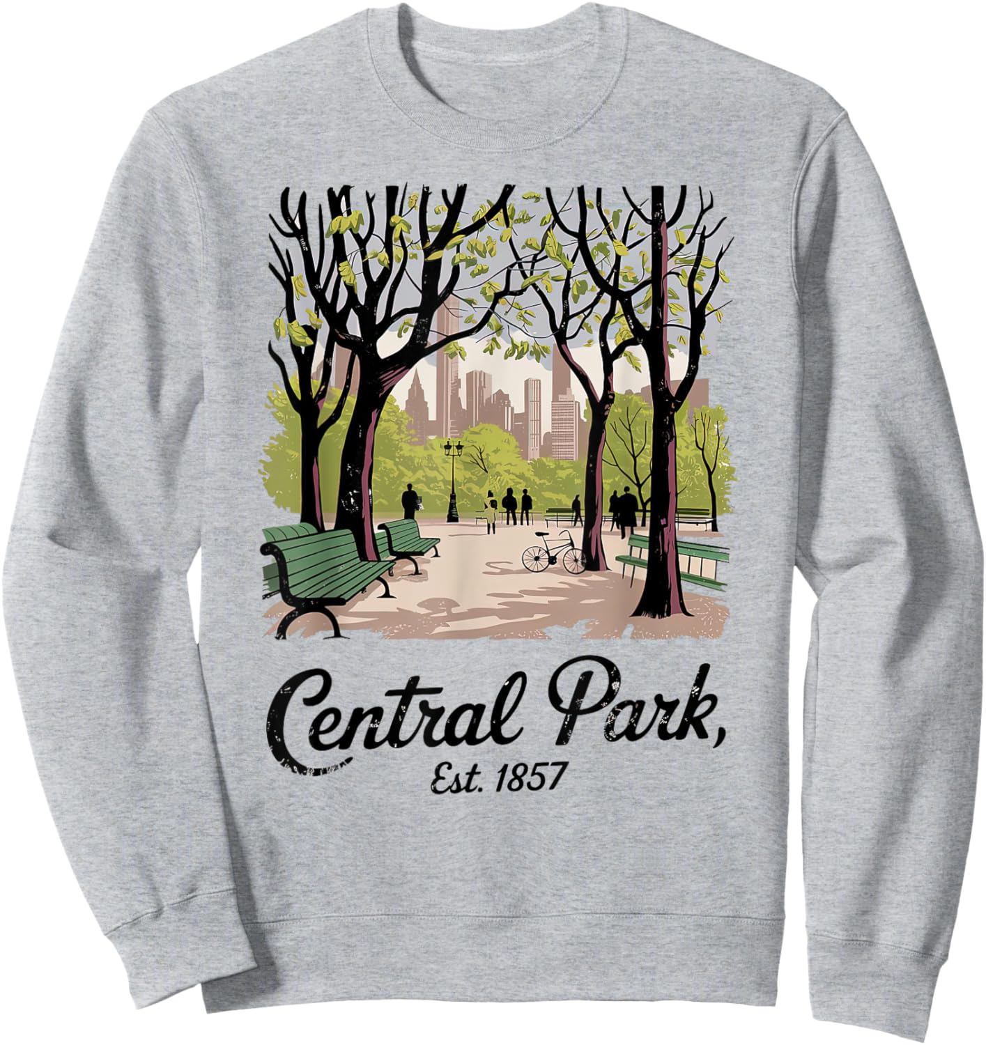 Central Park, Est. 1857 New York Nostalgic Vintage NYC Style Sweatshirt - Sweatshirt | Ash