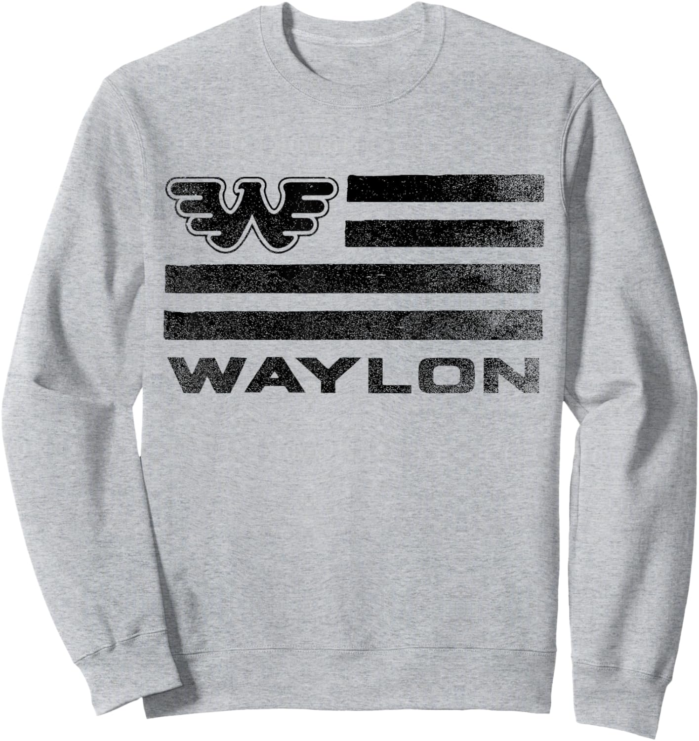 Waylon Jennings - Official Merchandise - Flag Sweatshirt - Sweatshirt | Ash