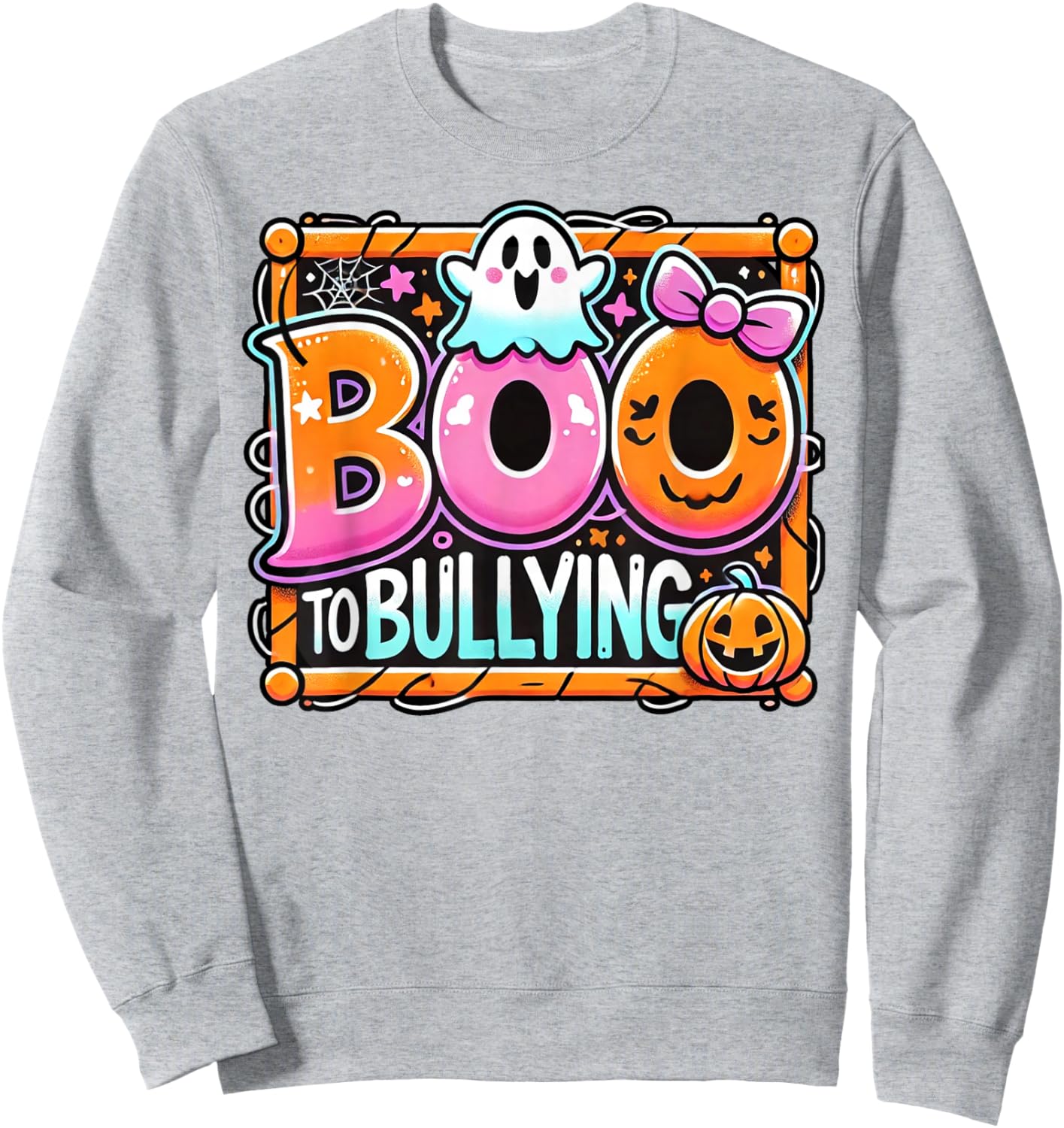 Boo To Bullying Shirt Unity Day Cute Ghost Halloween Sweatshirt - Sweatshirt | Ash